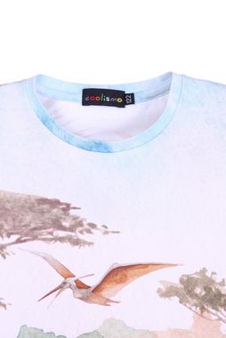 coolismo T-Shirt Print-Shirt für Jungen mit Dino-Motiv aus Baumwolle, Rundhalsausschnitt, Alloverprint