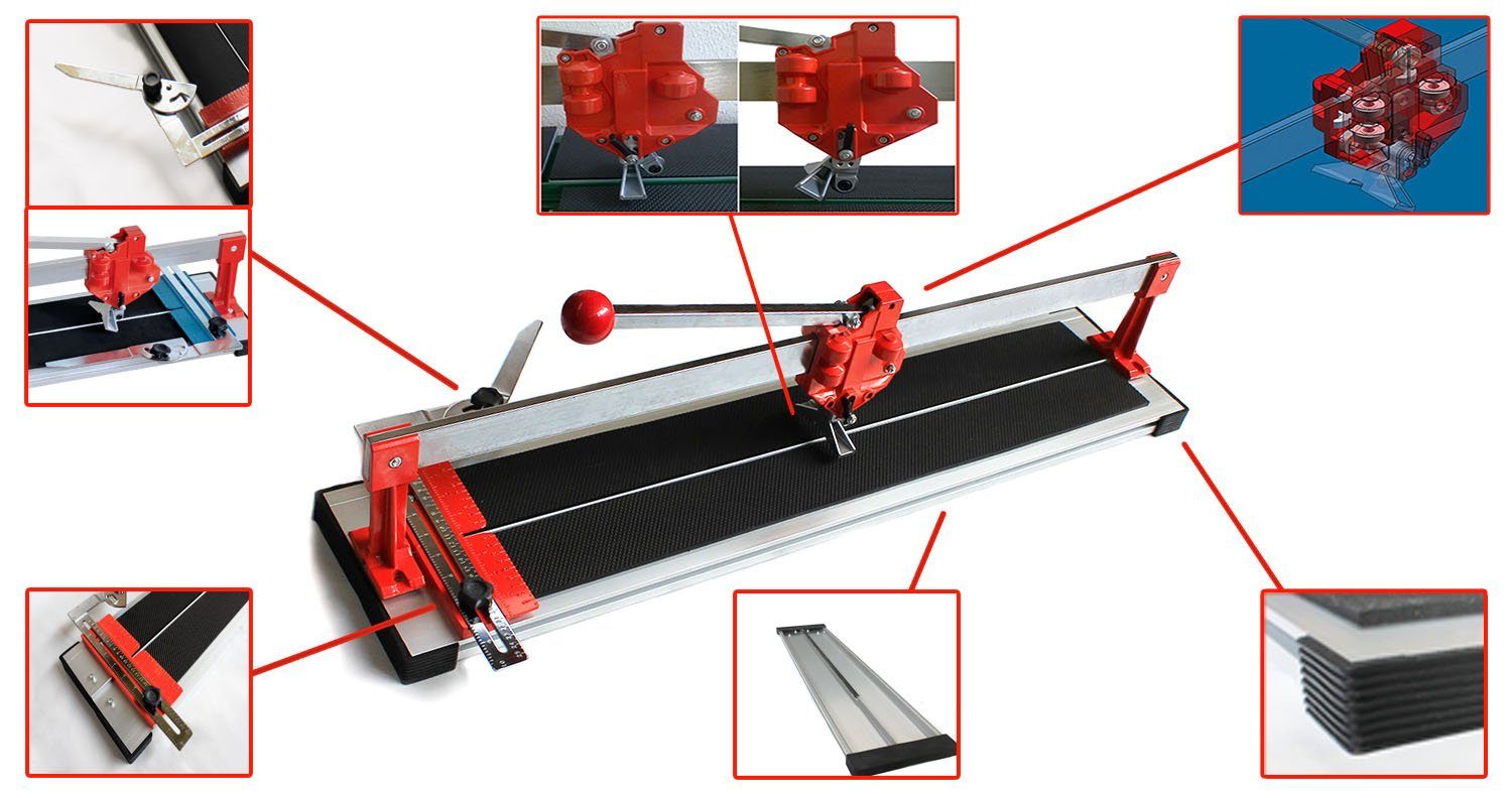 1000 Fliesenschneider Fliesenschneider VaGo-Tools max.: 1000mm Fliesenschneidmaschine, mm Schnittlänge