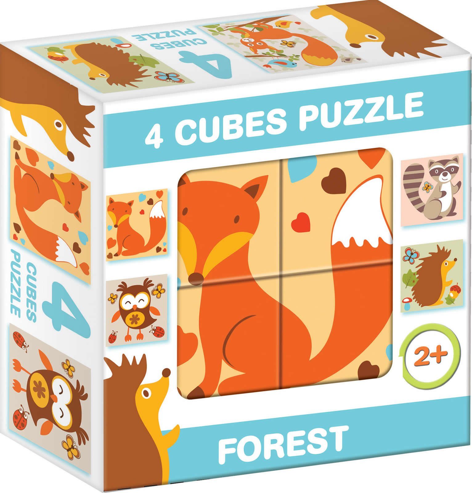 Dohany Würfelpuzzle Bilderwürfel 4-tlg. Wald Waldtiere Kinderpuzzle, Puzzle günstig online kaufen