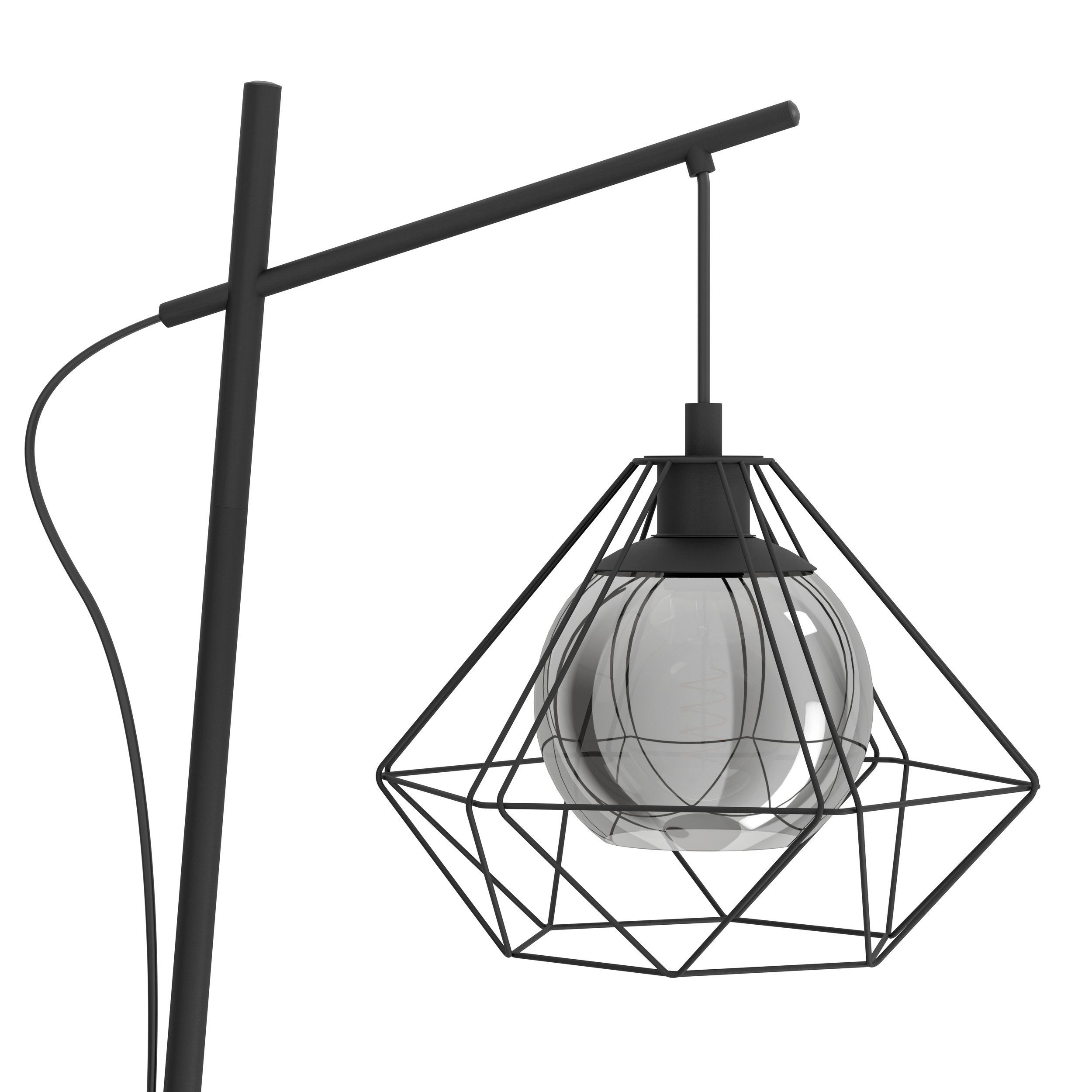 EGLO LED Stehlampe Vernham, Leuchtmittel exklusive, Stehleuchte, Standleuchte, Stehlampe Wohnzimmerlampe, Schalter, E27