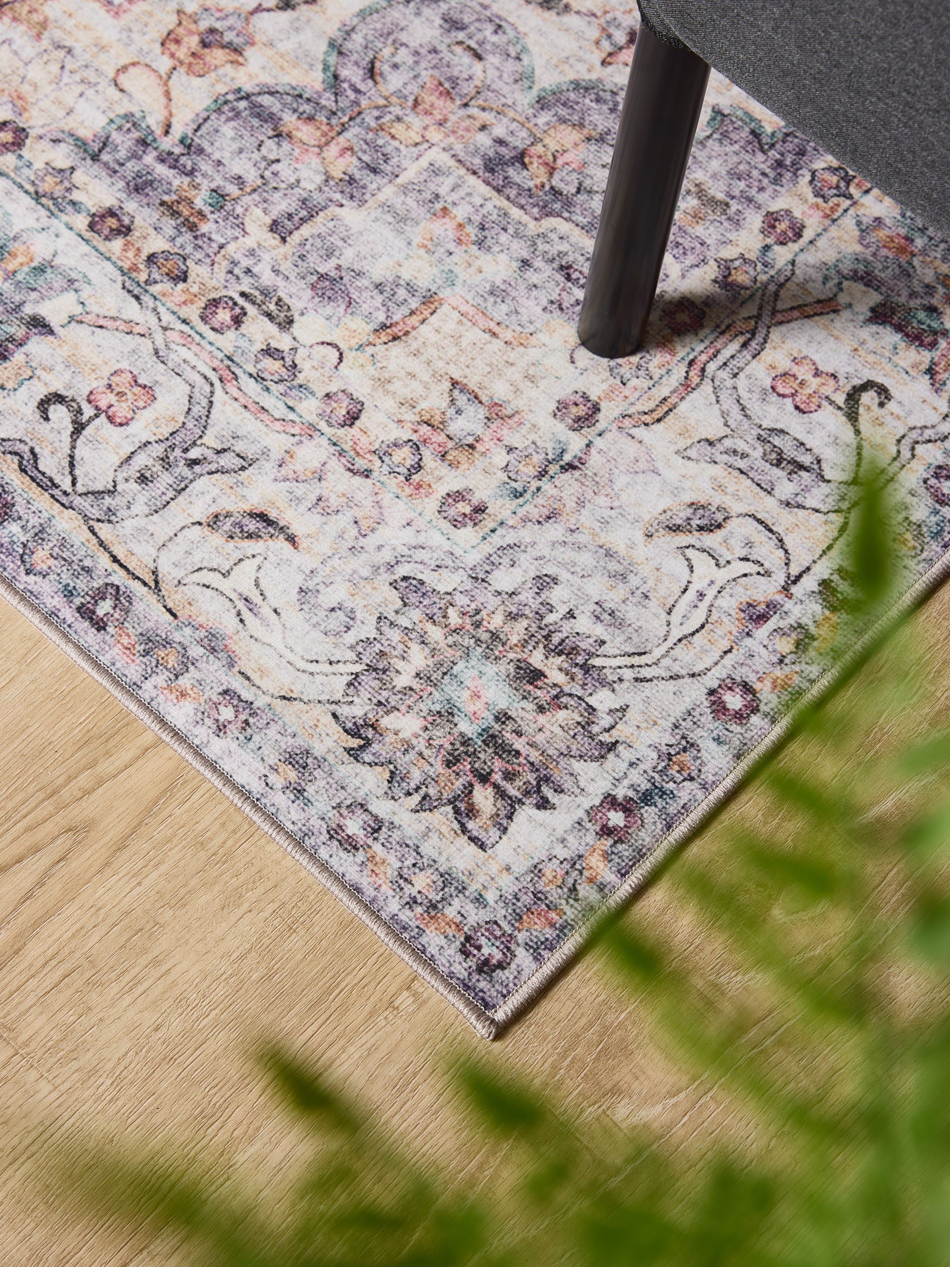 Interiyou Teppich Gent, Rechteckig, Höhe: 5 mm, Vintage Kurzflor für Wohnzimmer, Schlafzimmer, waschbar, pflegeleicht