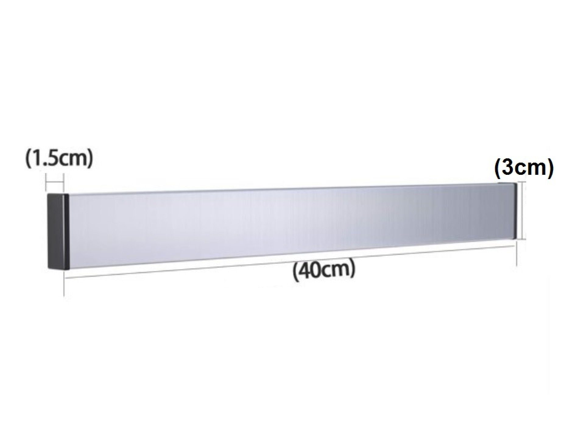 4er selbstklebend Wand-Magnet - Messerhalter Edelstahl Ohne BAYLI 40cm Messerleiste Magnetleiste Set