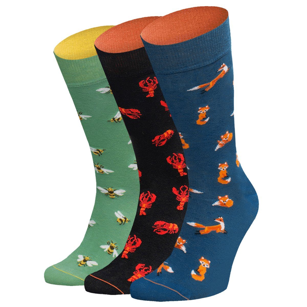 von Jungfeld Kurzsocken 3er Pack Geschenkbox Socken, Herren Primus