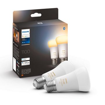 Philips Hue LED-Leuchtmittel E27 LED Leuchtmittel Doppelpack 800lm, E27, Warmweiß