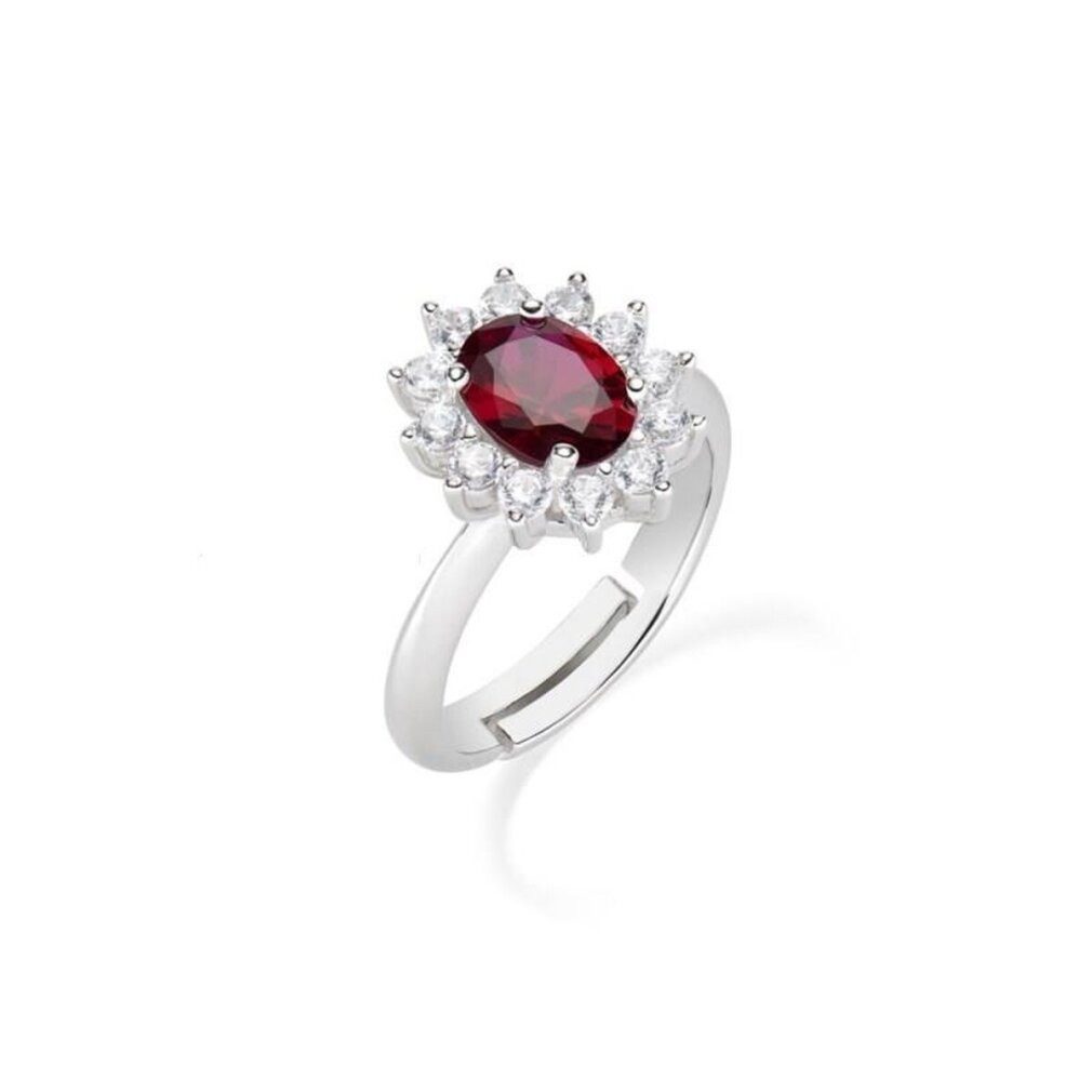 Amen Fingerring Schöner Silberring mit Zirkonen Lady ANLDGBBR - Circuit: 58 mm