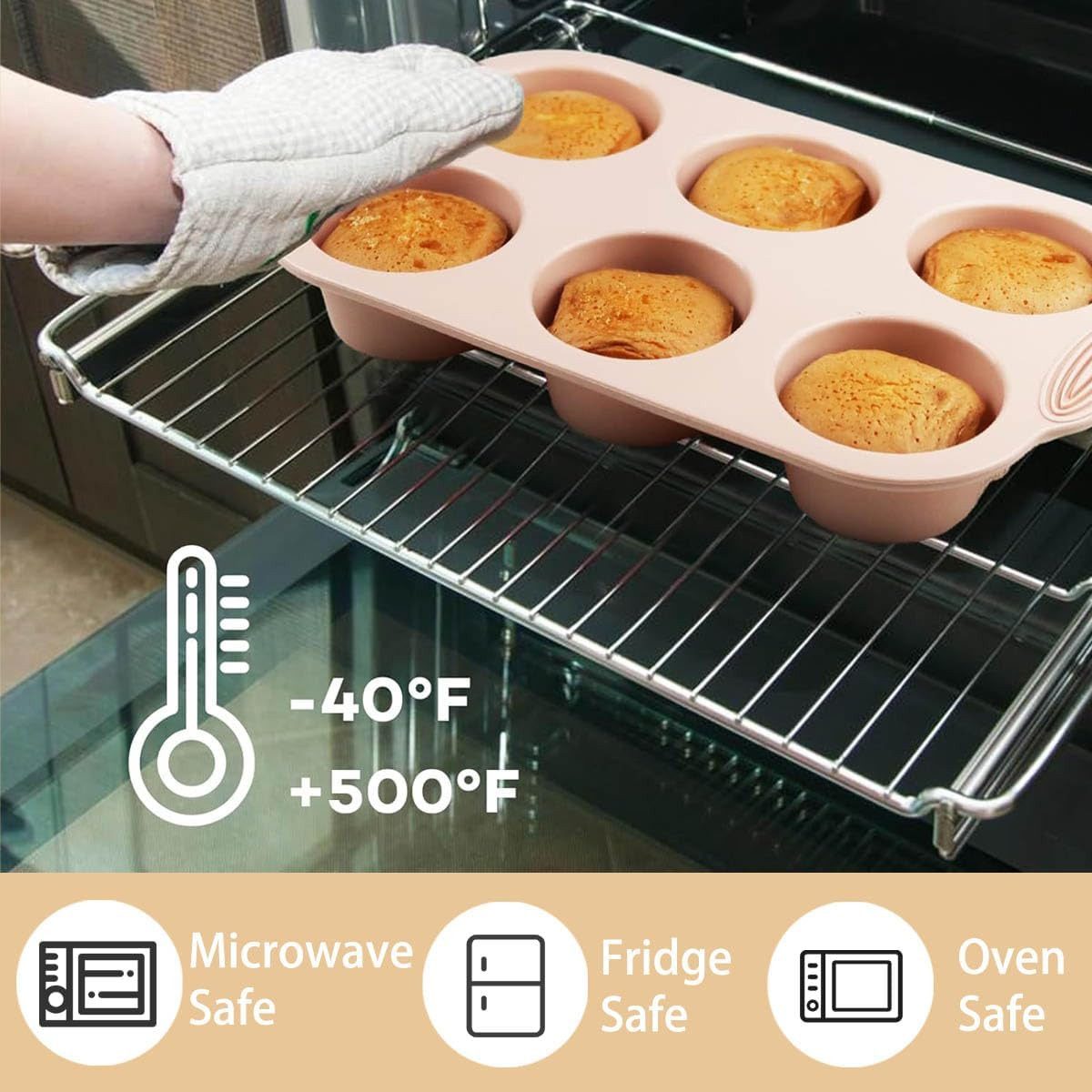 FELIXLEO Silikonform 3 Stück Silikon Muffinblech Muffinform Cupcake Backform, (1-tlg)