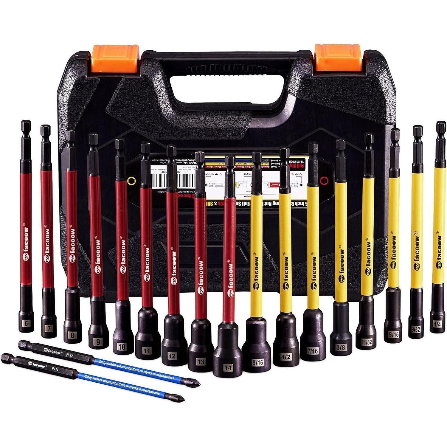 LuxusKollektion Steckschlüssel Steckschlüssel Set 15,2 cm langes Steckschlüssel-Set (19-teilig)