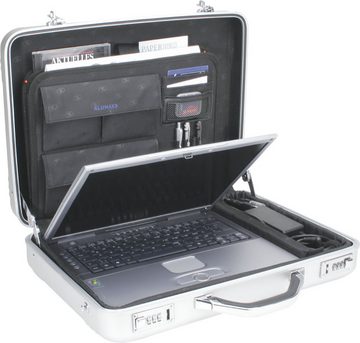 fixbag Business-Koffer Aluminiumkoffer Attaché, silberfarben, mit Laptopfach