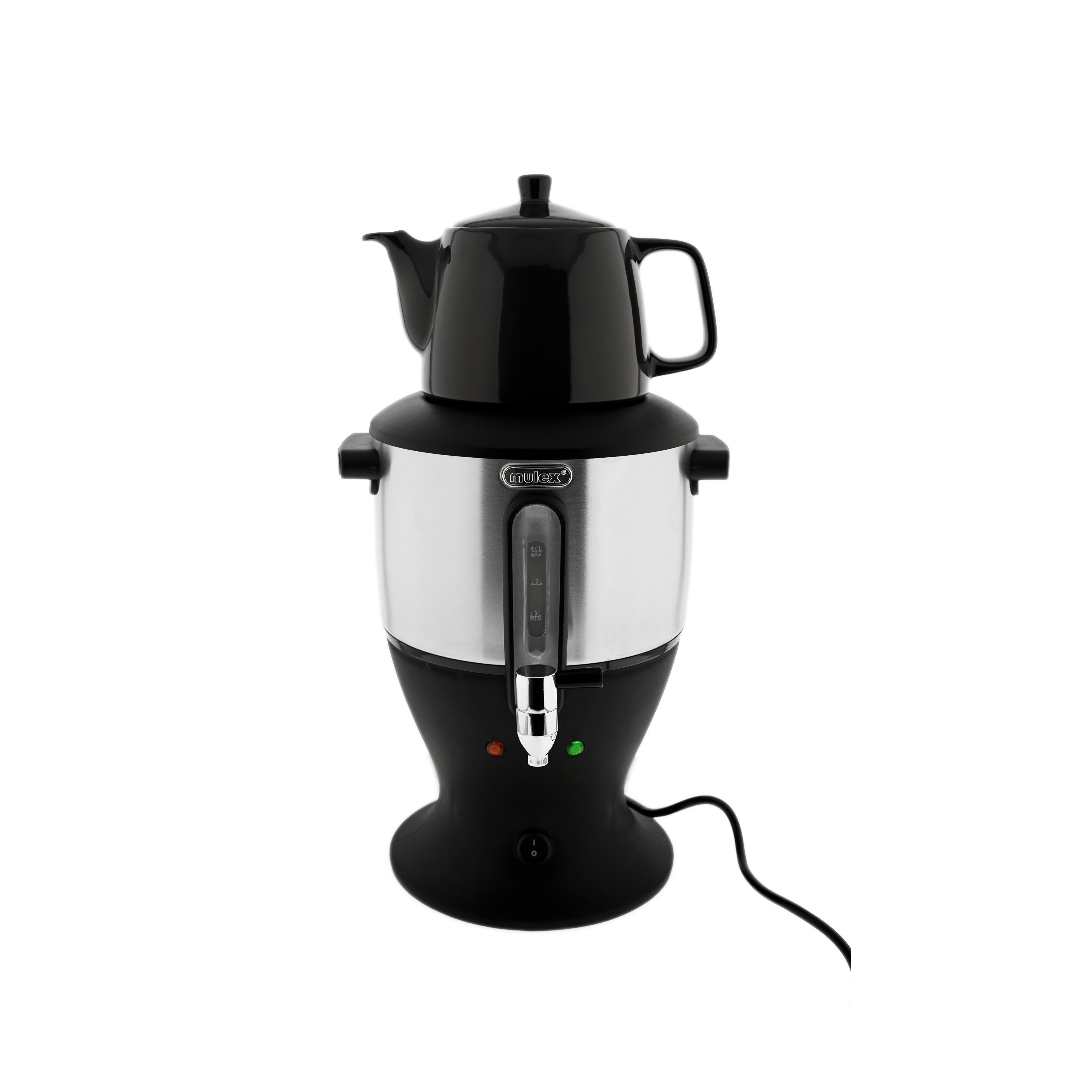 Mulex Teekocher 1800 W - 4 L Wasserbehälter & 1,5 L Porzellan-Teekanne, 1800 W