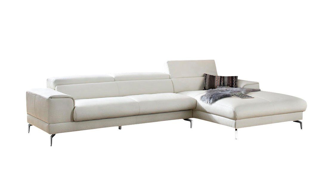 W.SCHILLIG Ecksofa piedroo, Designsofa mit tollem Sitzkomfort, elegant und bequem, L-Form, Kopfteilverstellung, wahlweise mit Sitztiefenverstellung, Breite 343cm