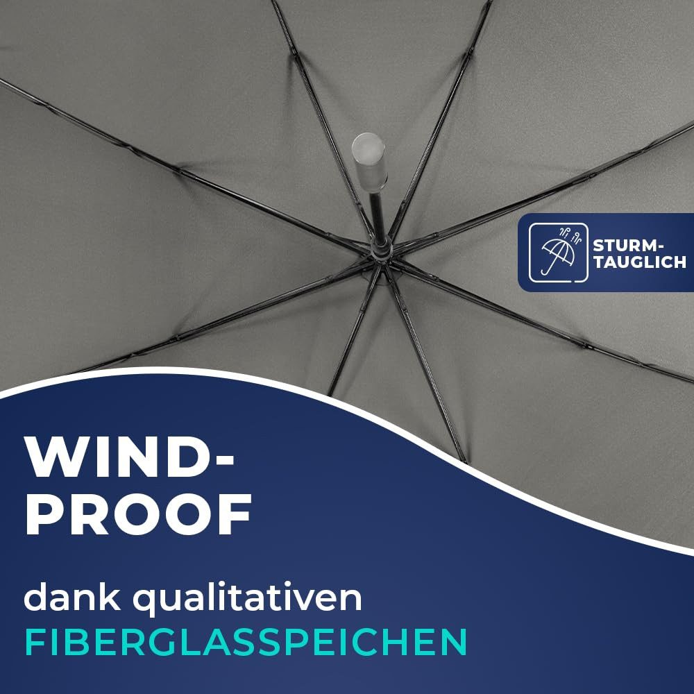 Langenberg Stockregenschirm LANGENBERG Regenschirm groß mit [Ø138 CM SPANNWEITE] Sturmfest, ☑ UNSERE EMPFEHLUNG