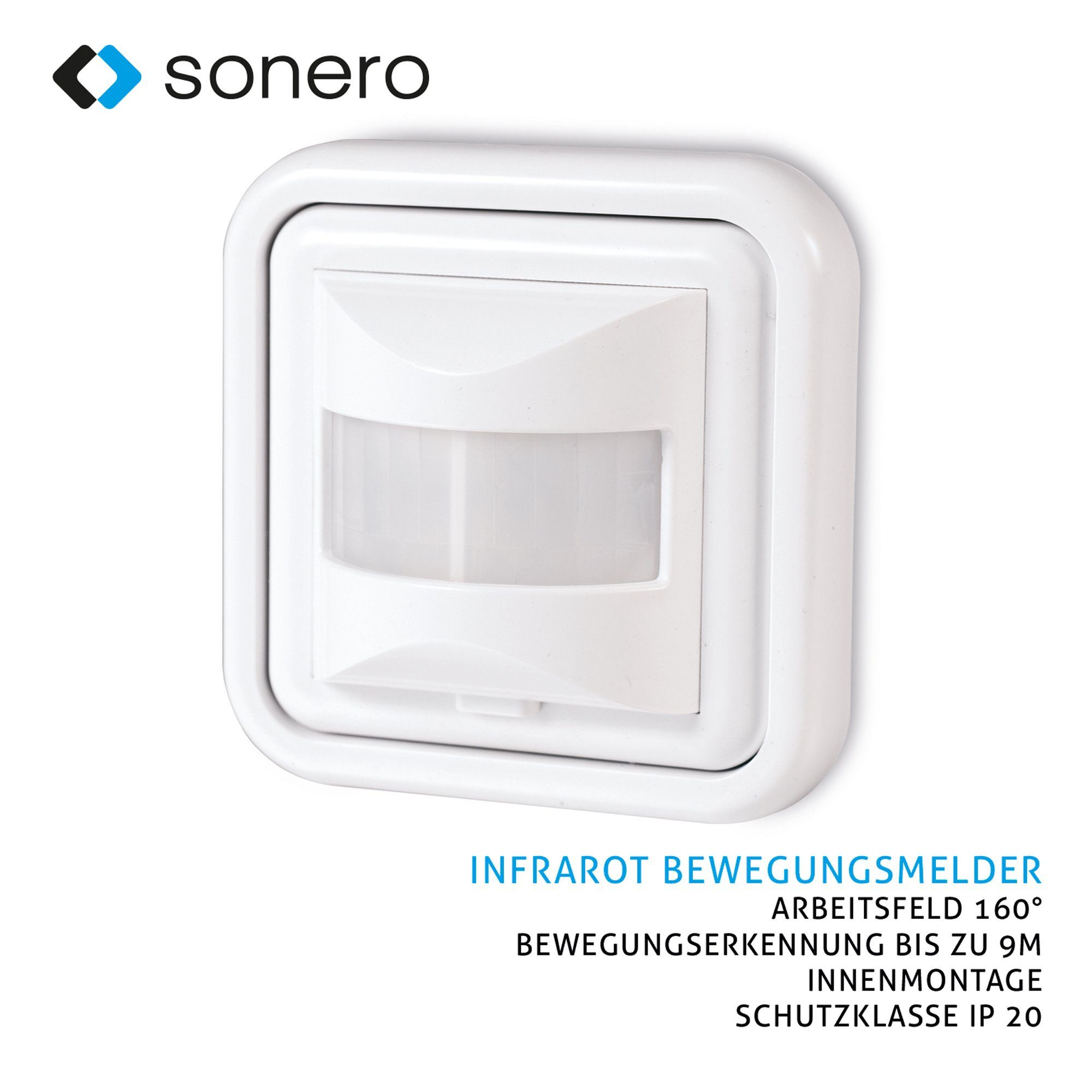 Infrarot-Bewegungsmelder weiß, - Schutzkl Sonero Innenmontage, sonero X-IM050 Bewegungsmelder