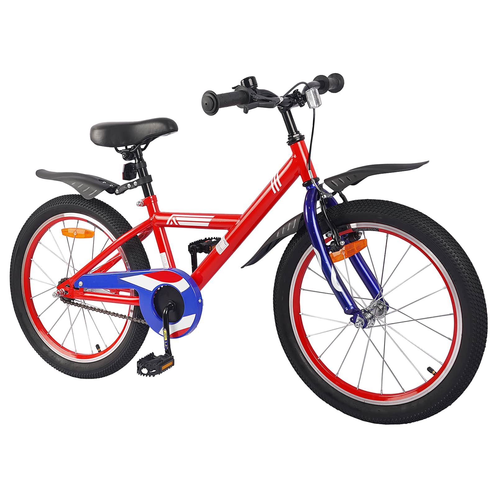 vidaXL Kinderfahrrad 123 x 51 x 78 cm Kinderfahrrad 18 Zoll für 5-7 Jahre alt Rot