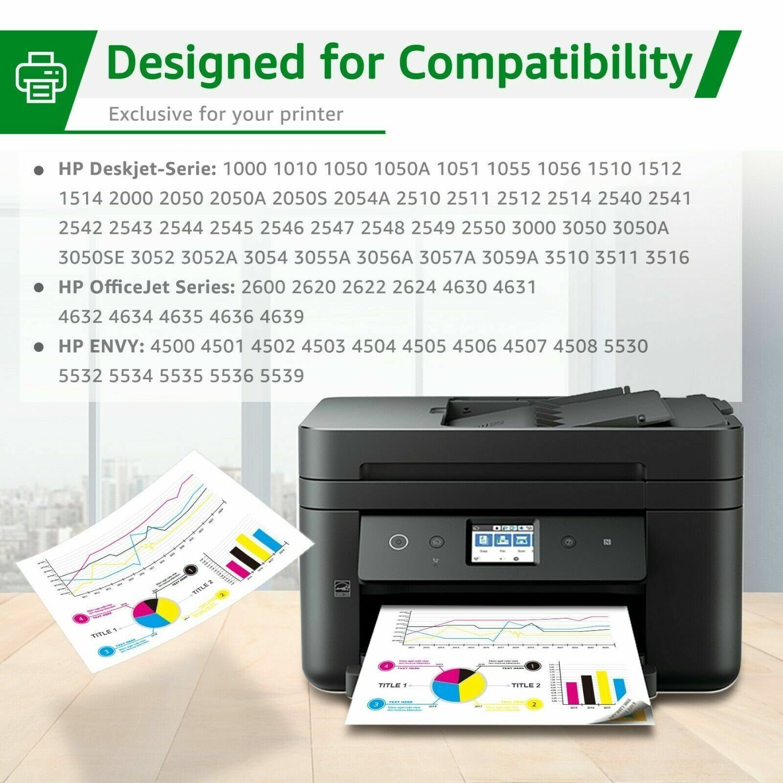 Greensky 2er 301XL Patronen für HP 301 XL Druckerpatronen Tintenpatrone (für Envy 4525 4520 4527 Deskjet 3630 3636 2130, Officejet 3831 3830 3833 5230 5220)
