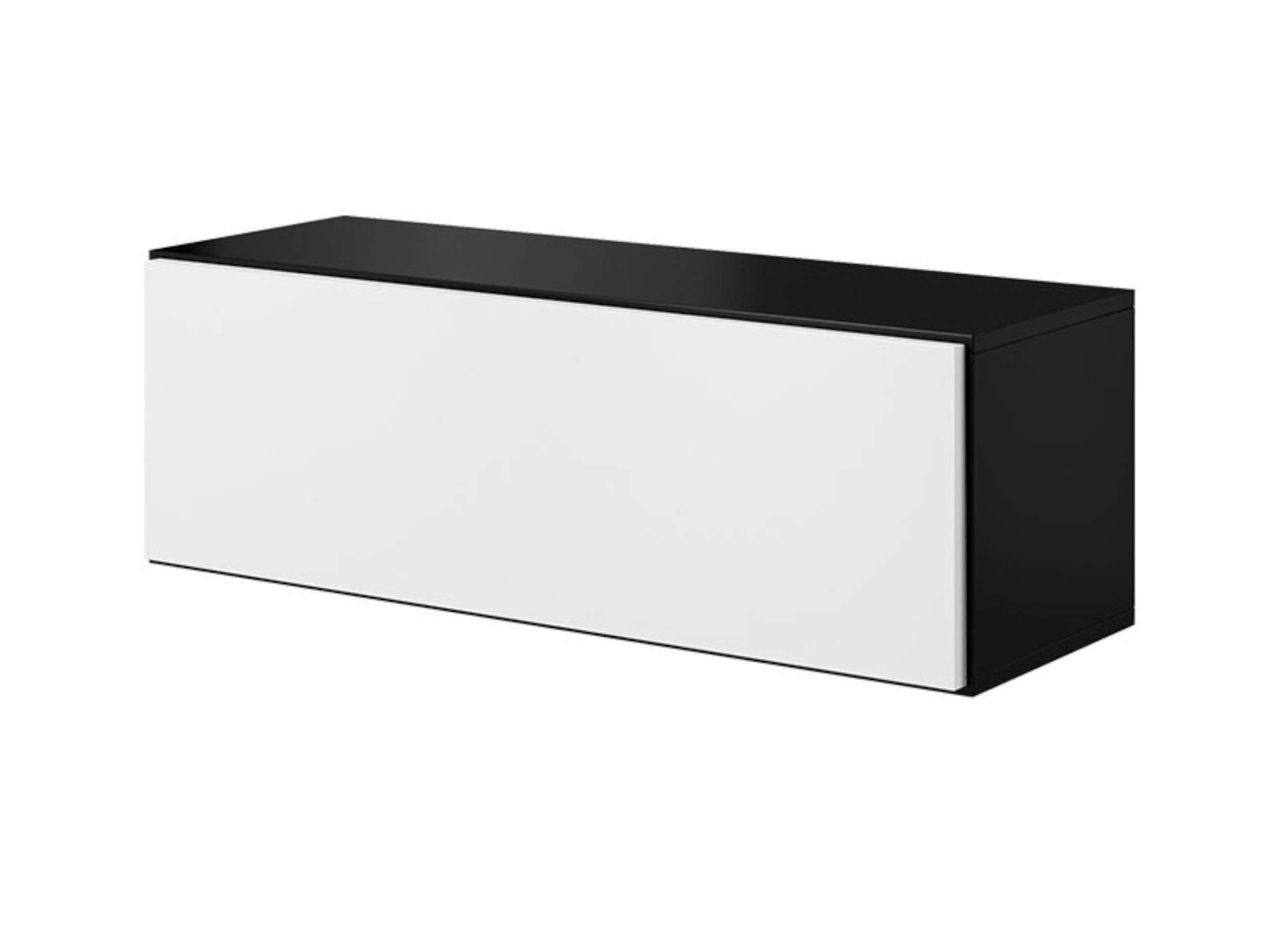 Wohnzimmer-Set), Design XIV, Wohnmöbel, mit Weiß aus 2xWandregal Matt Schwarz Stylefy Wohnwand Push-to-Open, (Set Modern und 2xHängeschrank, (4-St), - Matt Cono bestehend