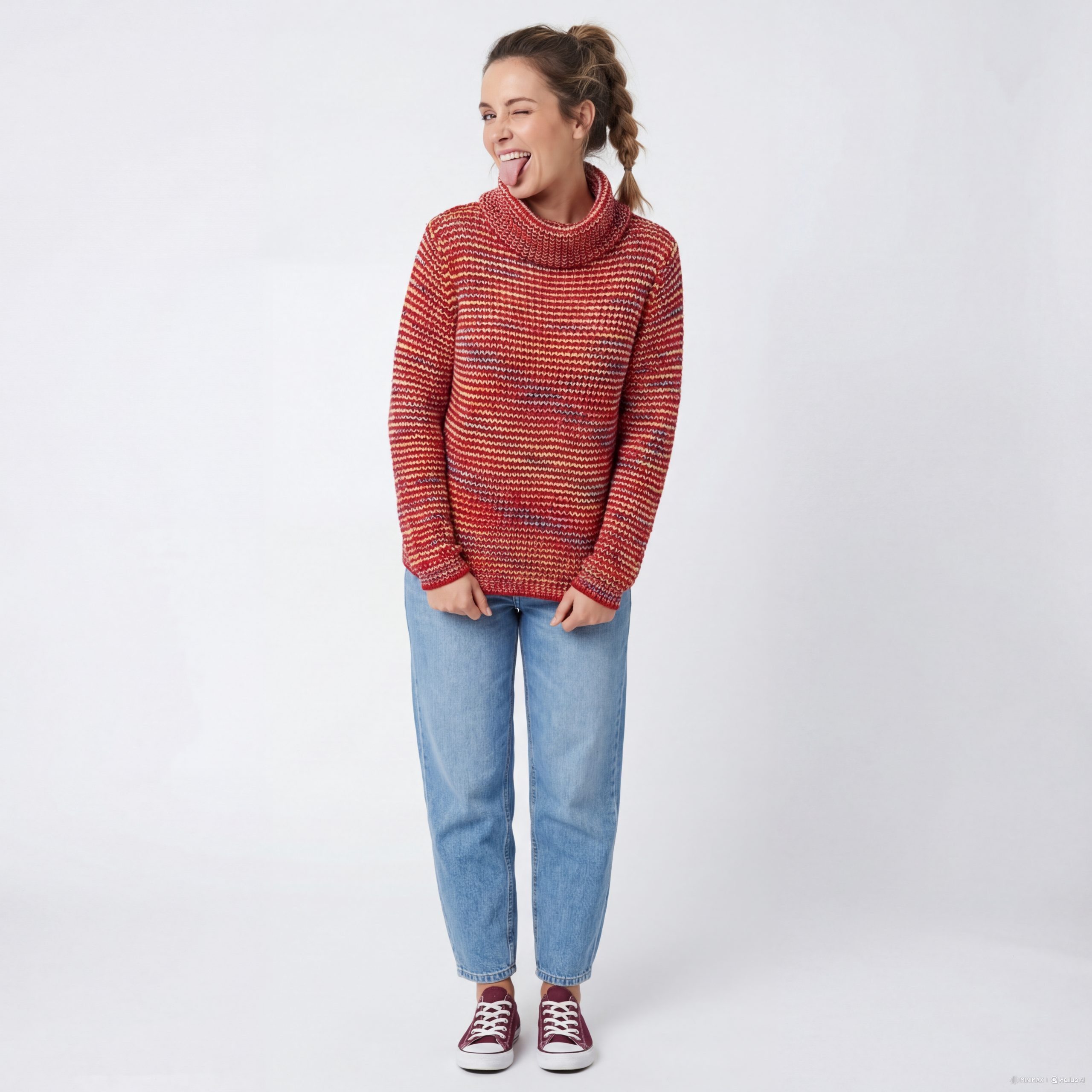 Strickpullover Strickpullover mit Rollkragen weicher Damen Rolli