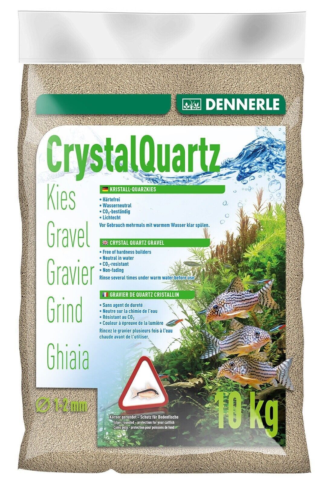 DENNERLE Aquarienkies Dennerle Kristall-Quarzkies naturweiß 10 Kg