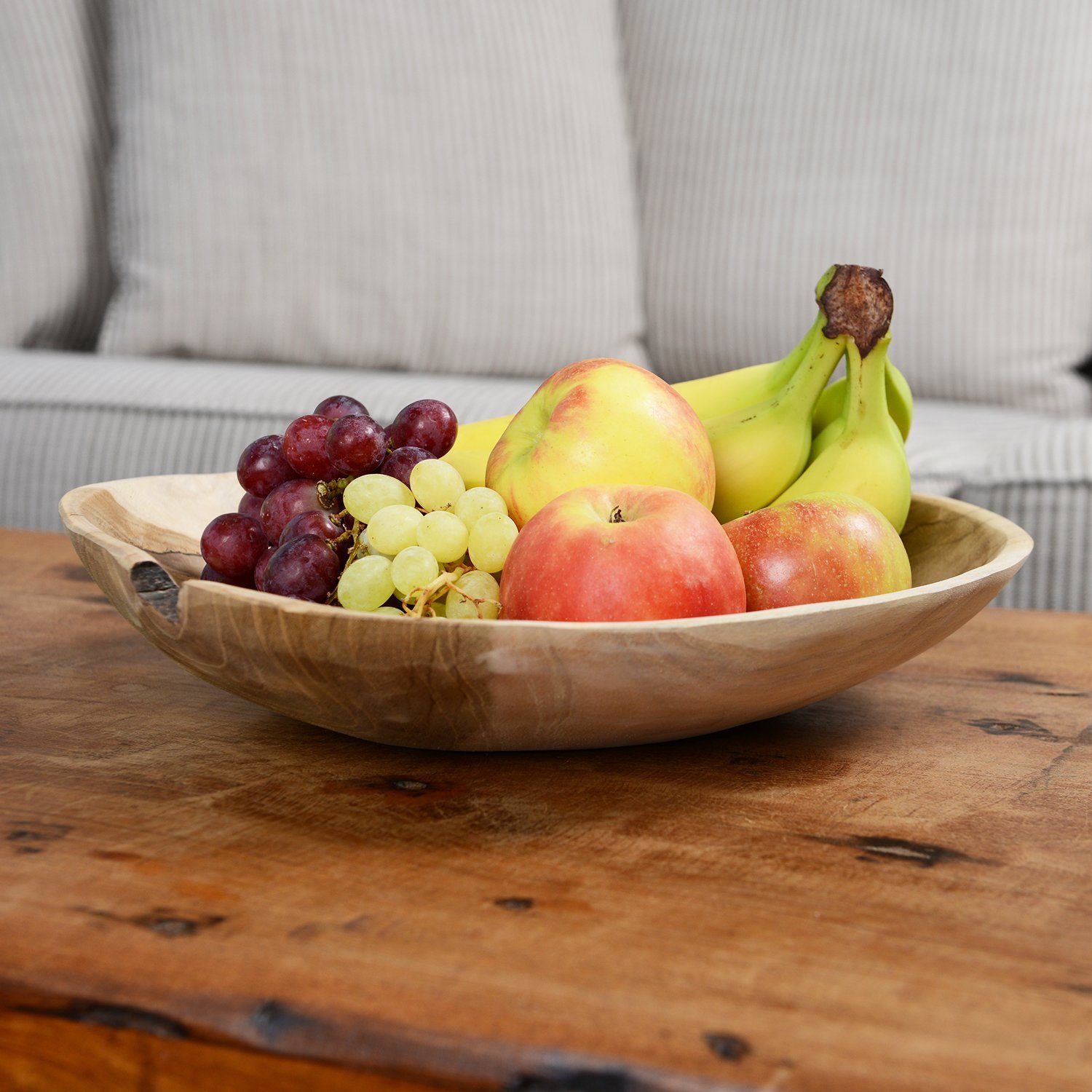 wohnfreuden Dekoschale Teakholz Schale ca. 30 cm braun rund geschliffen, 29 günstig online kaufen
