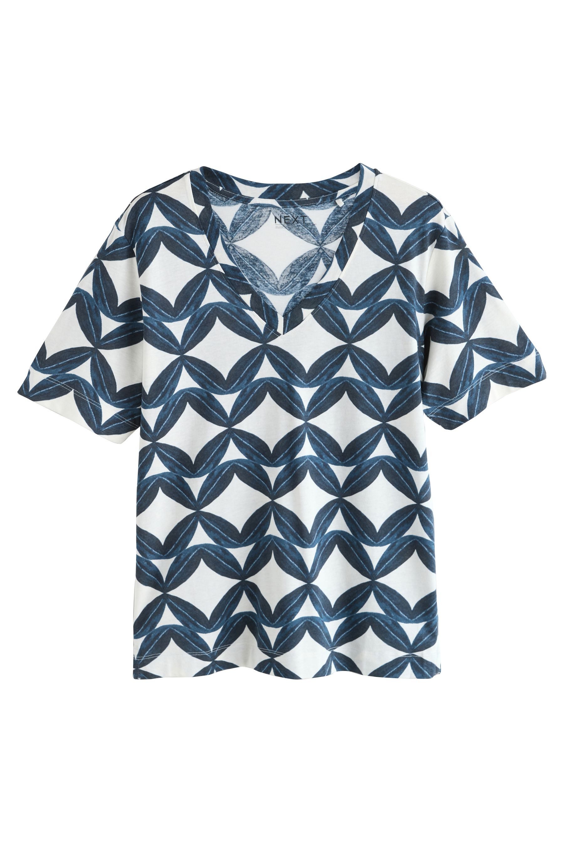 V-Shirt T-Shirt mit V-Ausschnitt aus Baumwolle und Modal