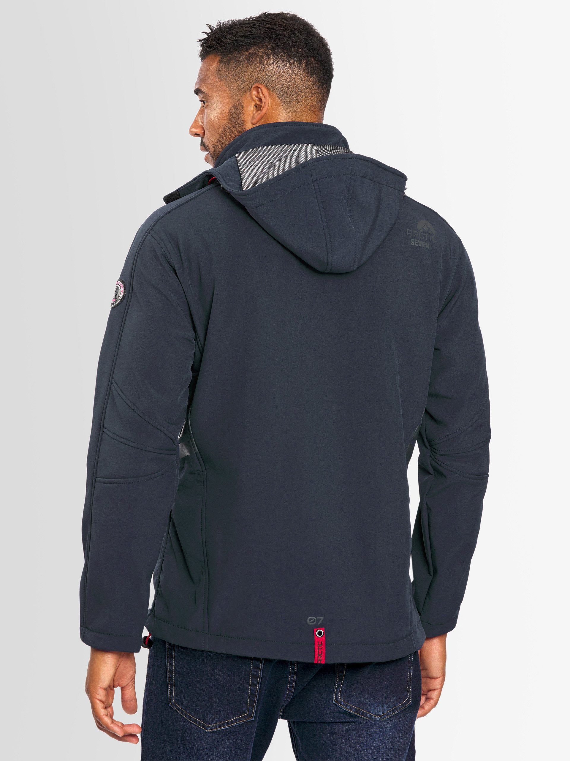 Arctic Seven Softshelljacke ASPierr sportliche Outdoor Funktionsjacke mit abnehmbarer Kapuze – Bild 2 von 5