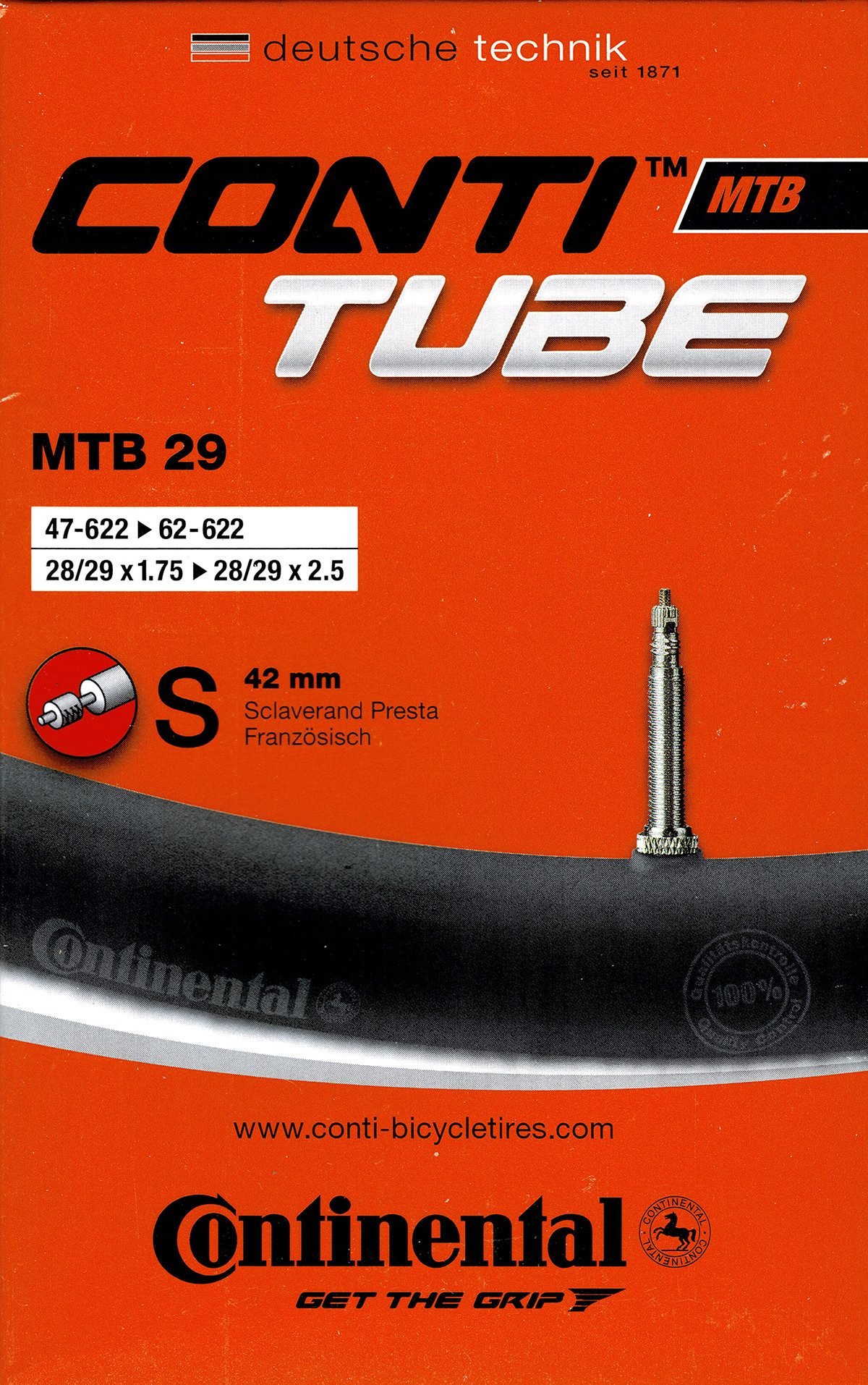Fahrradschlauch Continental MTB 29 Schlauch 29 Zoll SV (47/62-622) SV 42mm