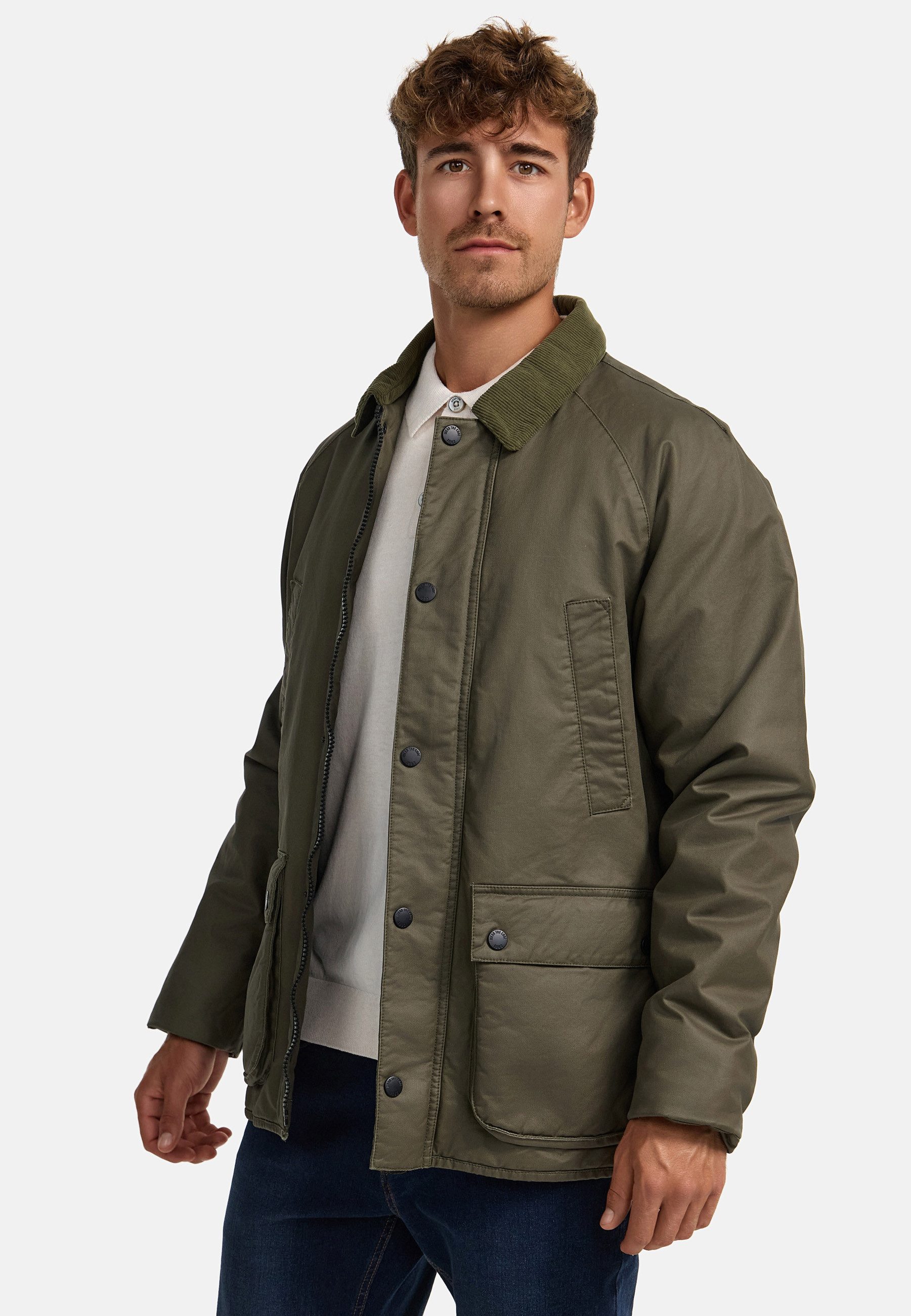 Indicode Sommerjacke Herren INFilmen Winterjacke Herrenjacke mit klassischem Cordkragen