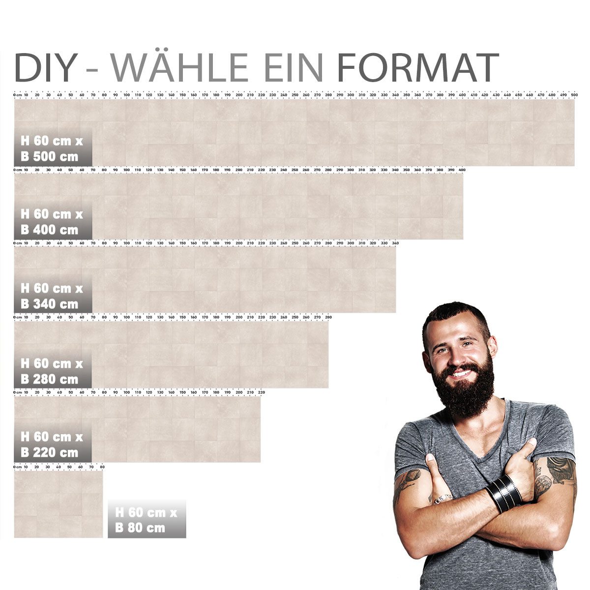 Stickerprofis Küchenrückwand FEINSTEIN (Matt-Finish), (Premium), 1,5mm, selbstklebend, hält auf besonders vielen Öberflächen