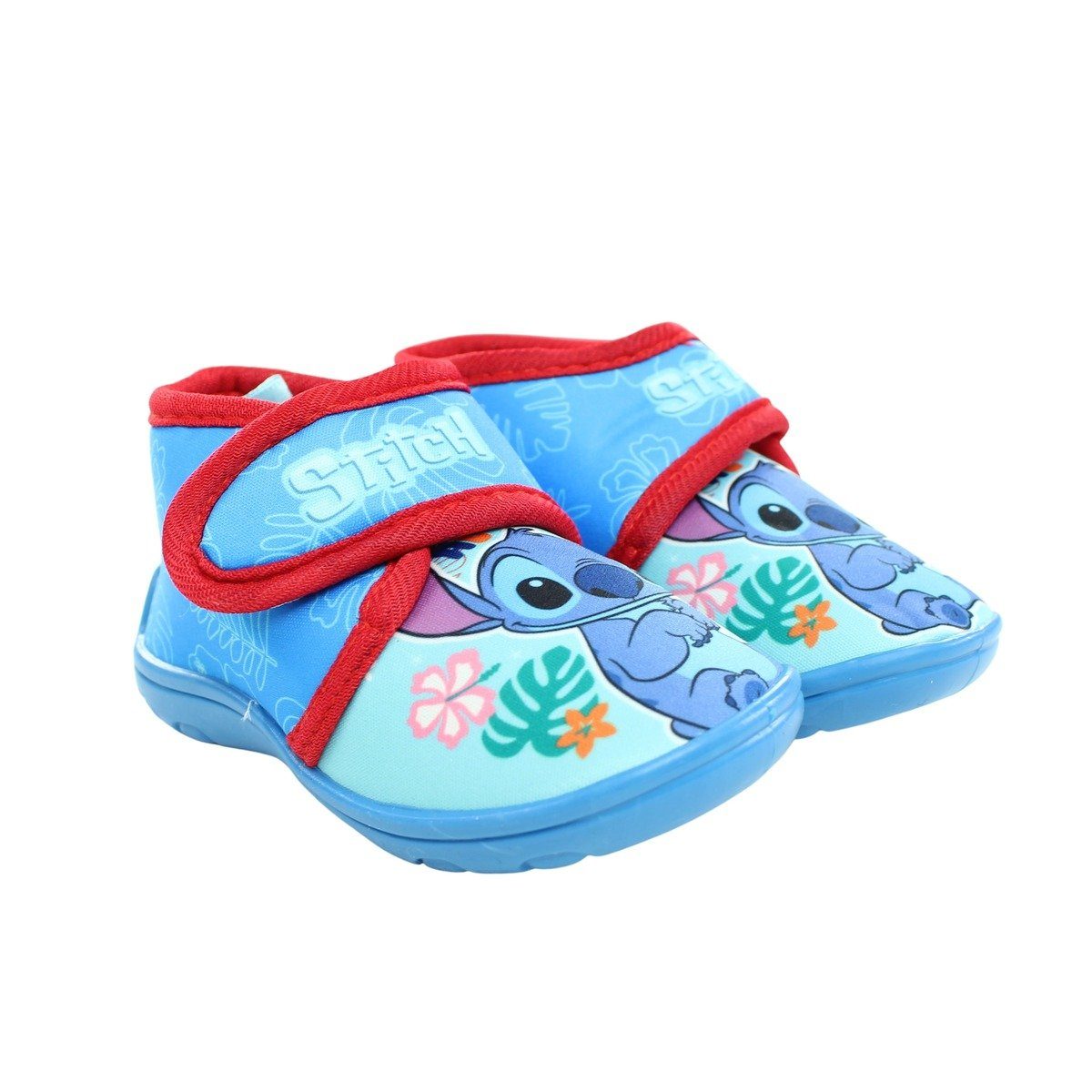Disney Stitch Angel Kinder Hausschuhe Kitaschuhe mit Klett Klettschuh