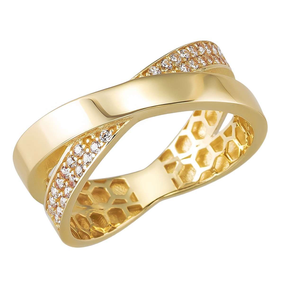 trendor Goldring 21826, Damenring 333 Gold Bicolor Zirkonia-Ring