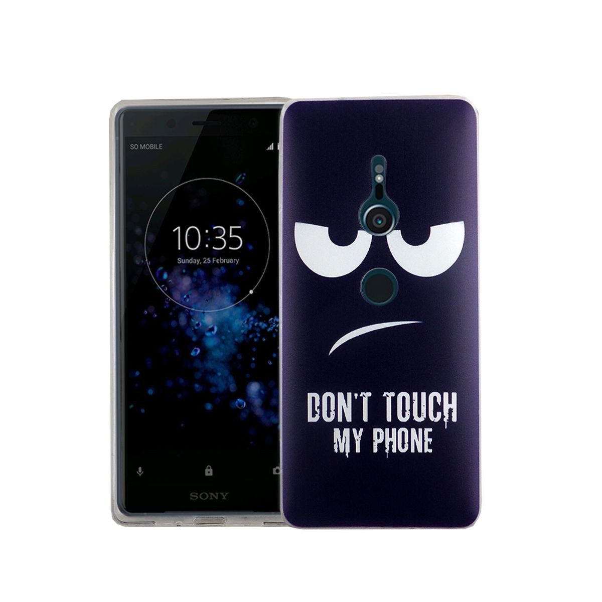 König Design Handyhülle Sony Xperia XZ2, Sony Xperia XZ2 Handyhülle Bumper Backcover Blau