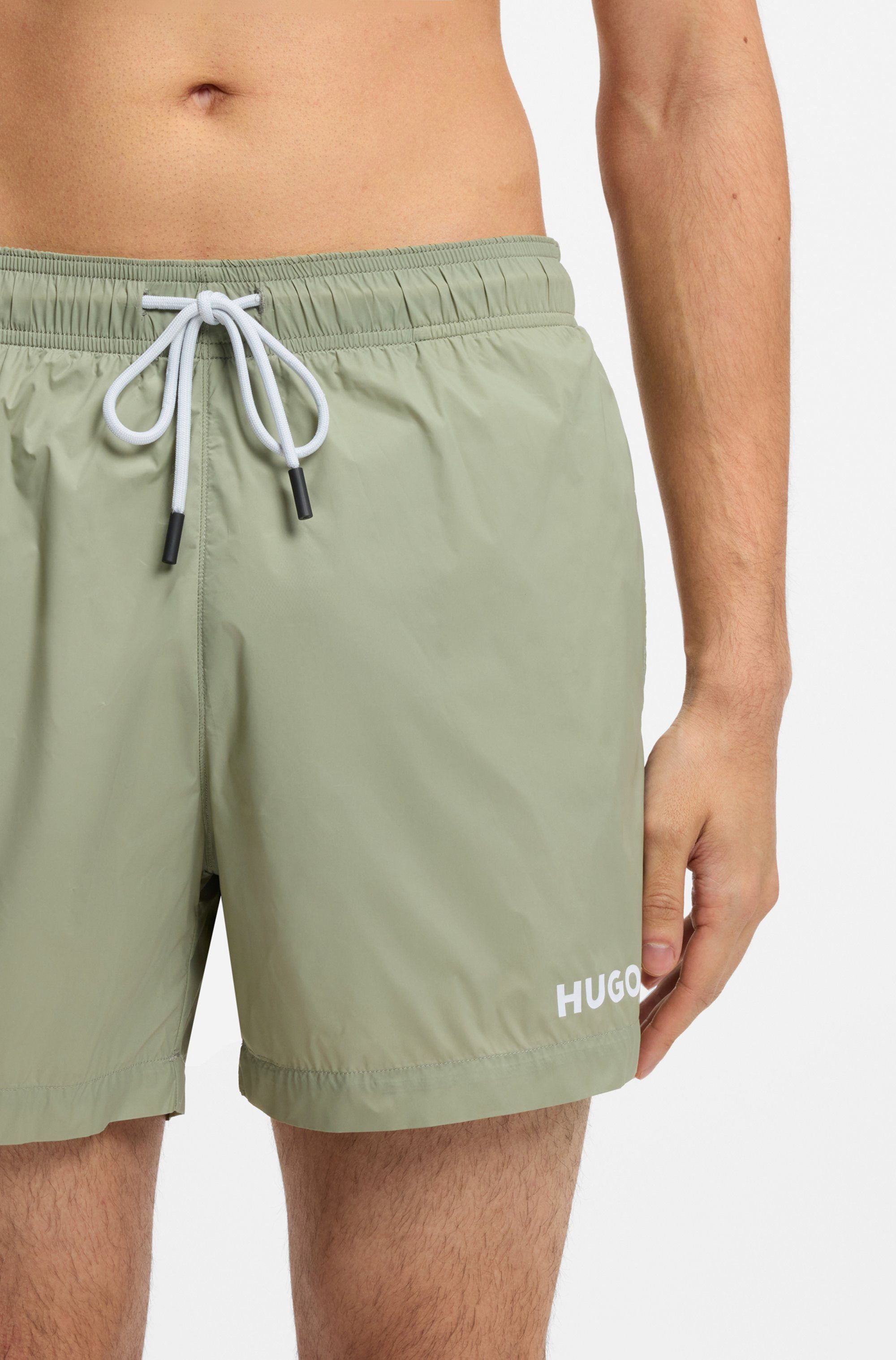 HUGO Badehose Haiti mit Markenschriftzug auf der Kordel