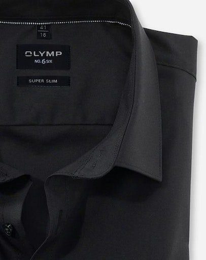 6 OLYMP No six Businesshemd super schwarz slim