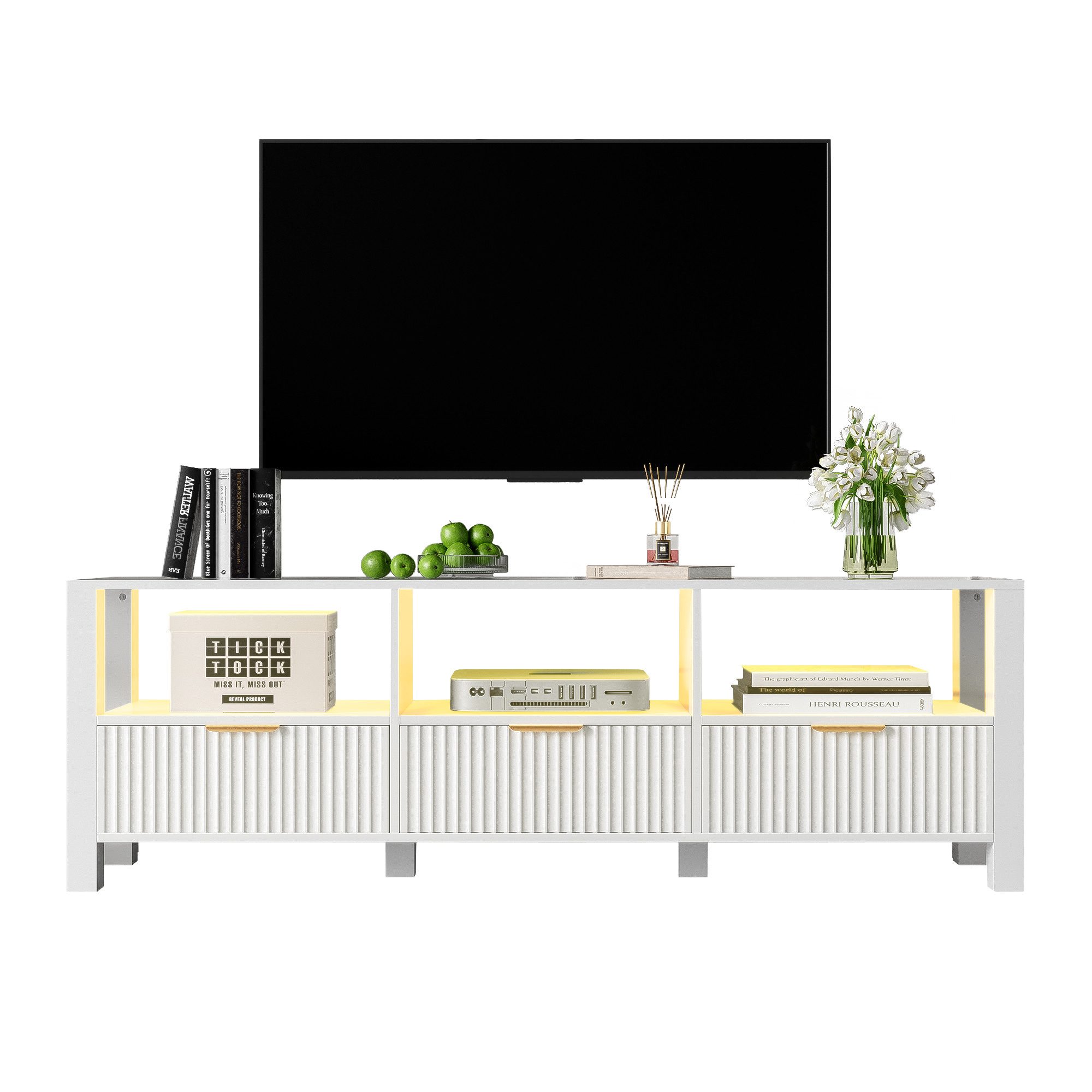 OKWISH Lowboard mit LED-Beleuchtung (Fernsehtisch, TV-Board, günstig online kaufen