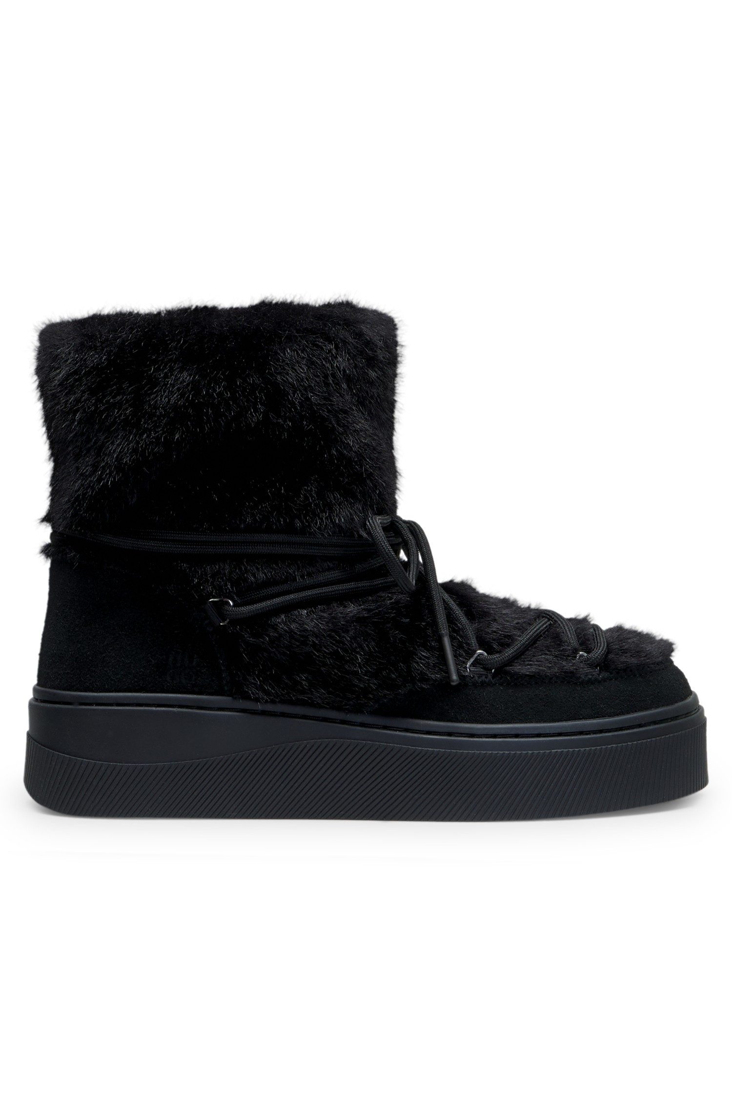 HUGO Lyzz Winterboots Plateau Boots, Winterstiefelette mit Fellimitat