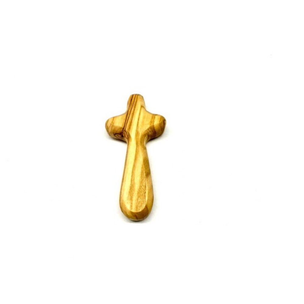 Olivenholz-erleben Kreuzanhänger Handkreuz 7 cm Olivenholz ein aus Jedes Unikat (1-tlg), handgefertigt, Stück