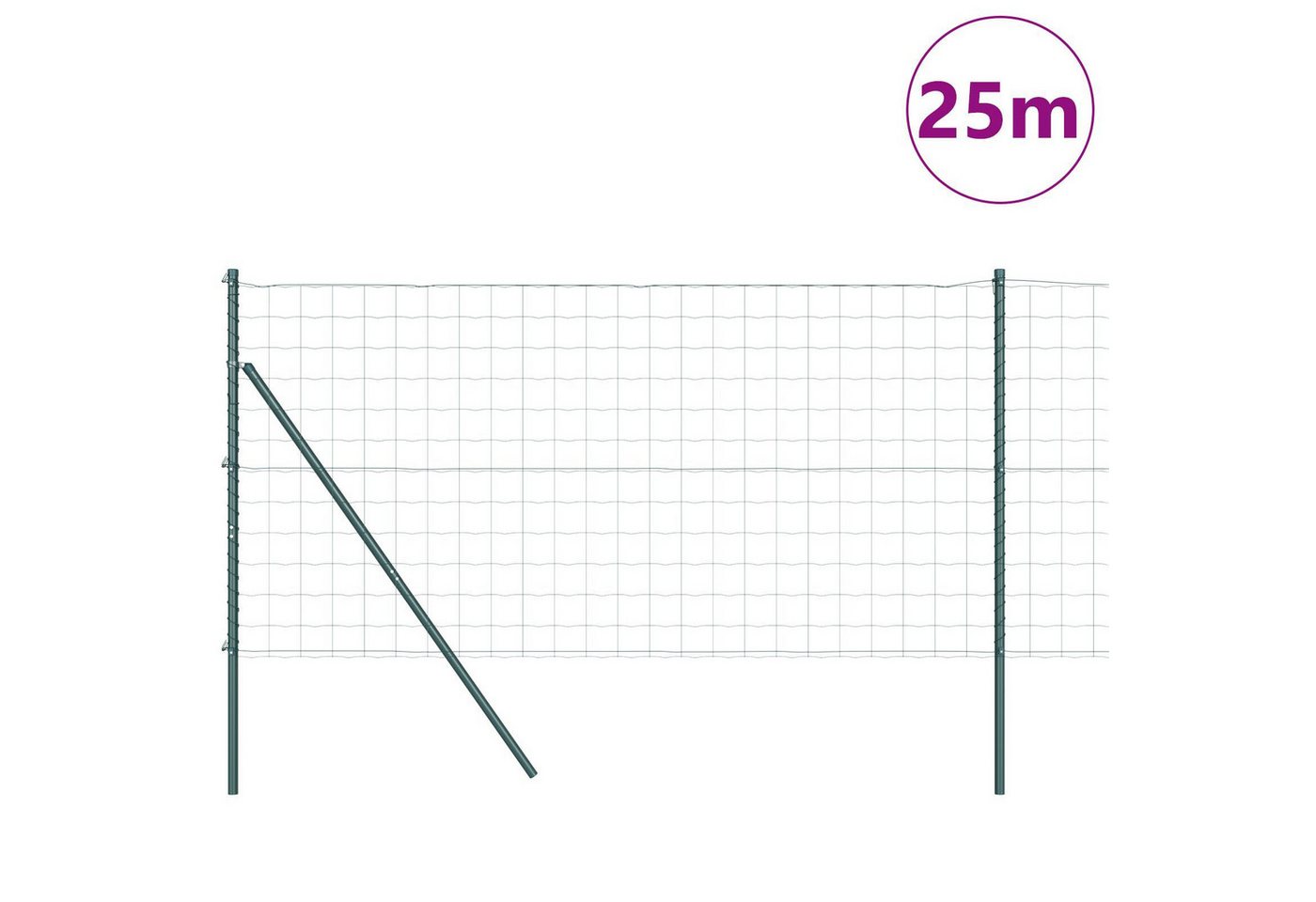 Thumbnail - vidaXL Gartenzaun Euro Zaun Set von 2 Dunkelgrün Pulverbeschichteter Stahl 25 x 1 m, (2-St)