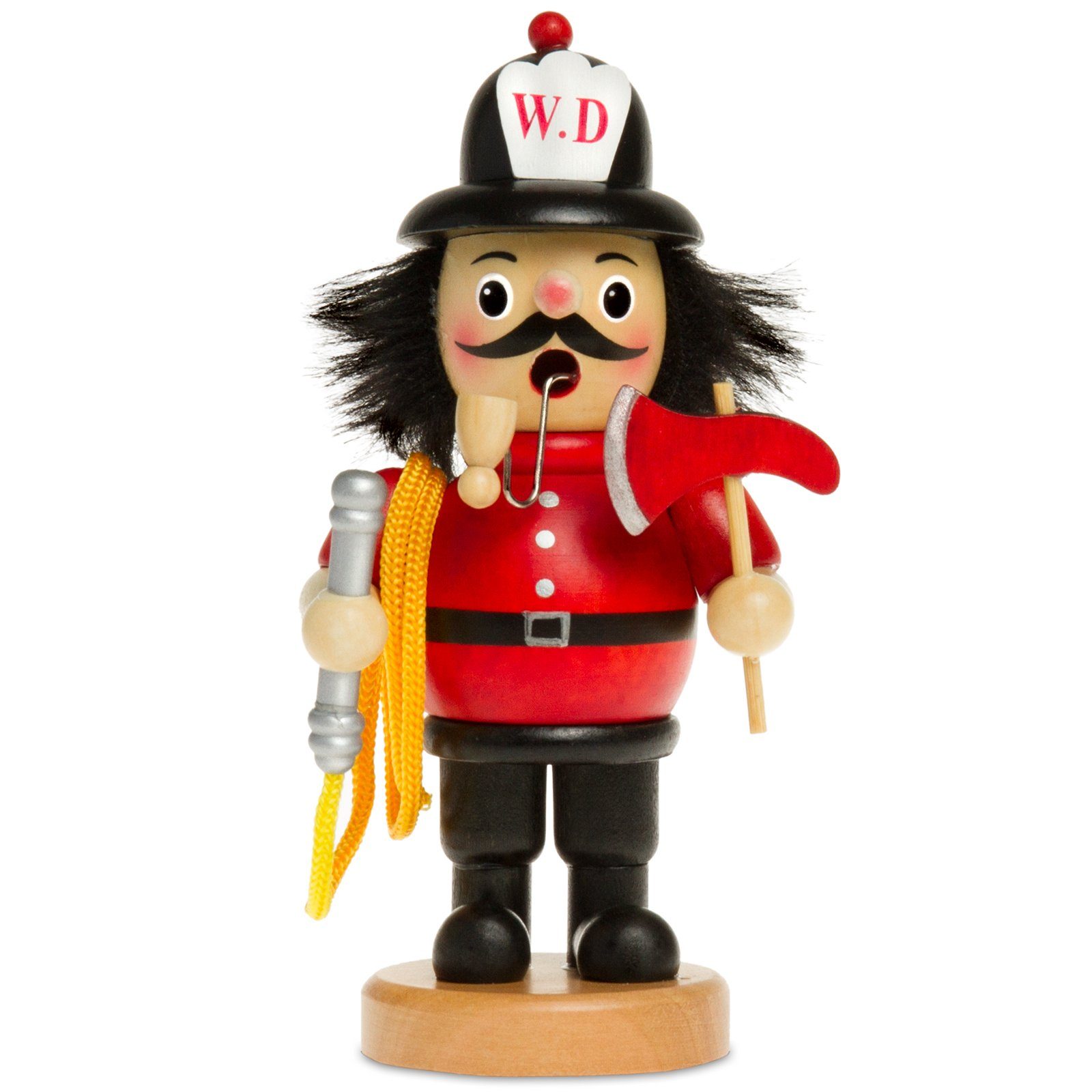 SIKORA Weihnachtsfigur RM-B Räuchermännchen aus Holz verschiedene Motive B08 rot - Feuerwehrmann | Dekofiguren