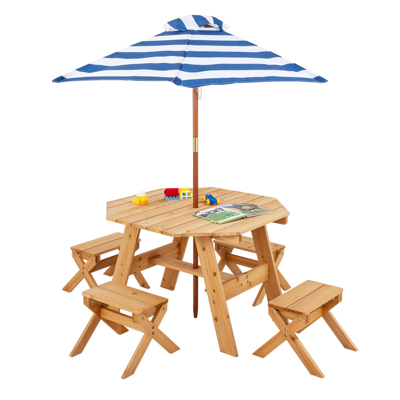 COSTWAY Garten-Kindersitzgruppe, (6-tlg), Kinder Picknicktisch, Gartenmöbel günstig online kaufen