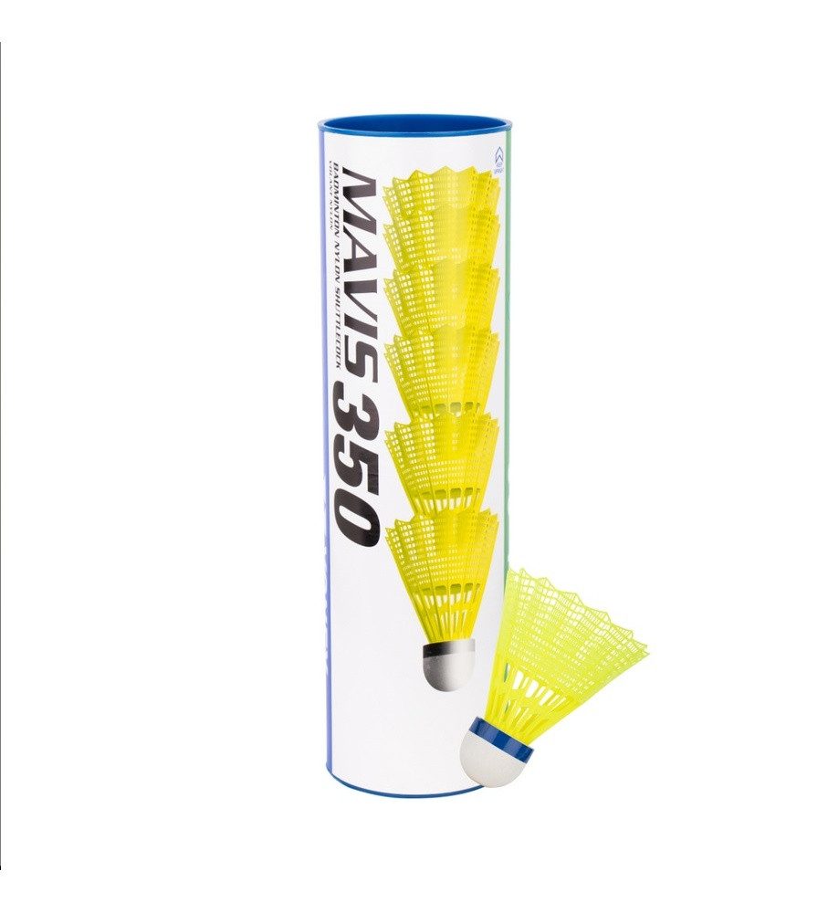 Yonex Badmintonball Mavis 350 Nylon gelb Dose 6er, Geschwindigkeit: langsam