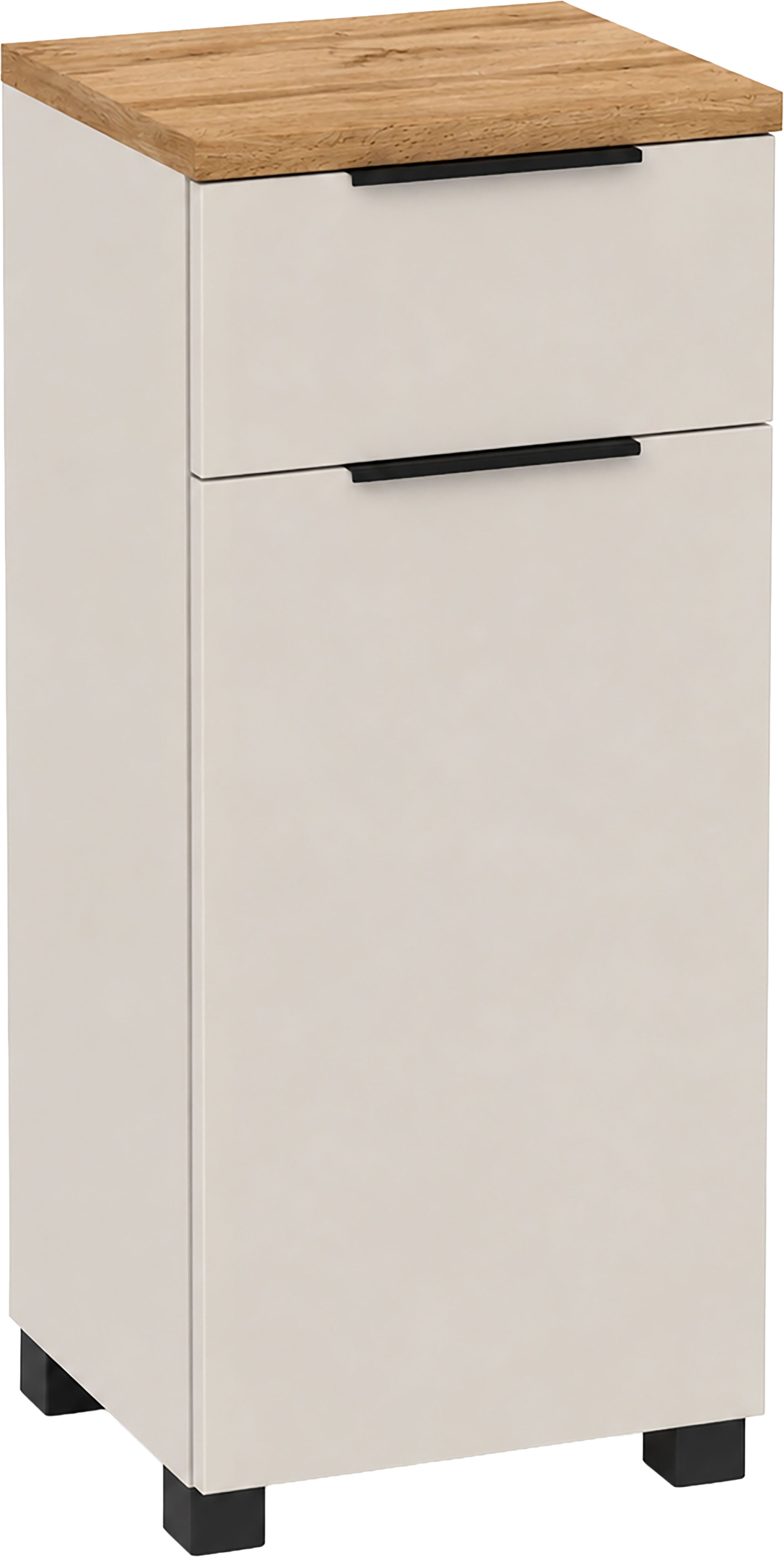Schildmeyer Unterschrank Saga, mit fühlbarer Holzstruktur, Breite 40 cm, Made in Germany (1-St) Eiche Landhaus Dekor mit fühlbarer Struktur, Made in Germany
