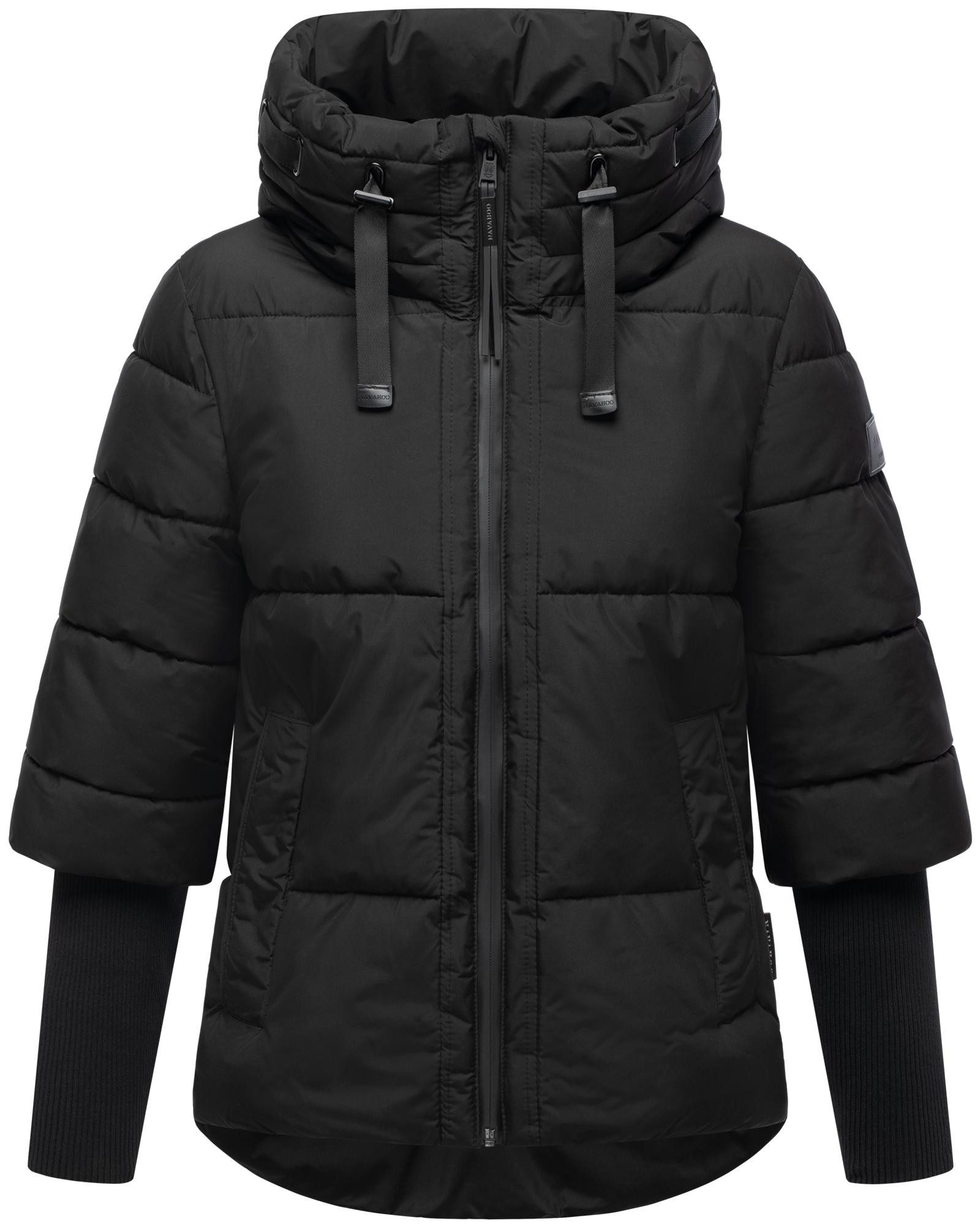 Navahoo Steppjacke Lotusherz XIV Warme gesteppte Winterjacke mit Rippstrickärmeln – Bild 2 von 5