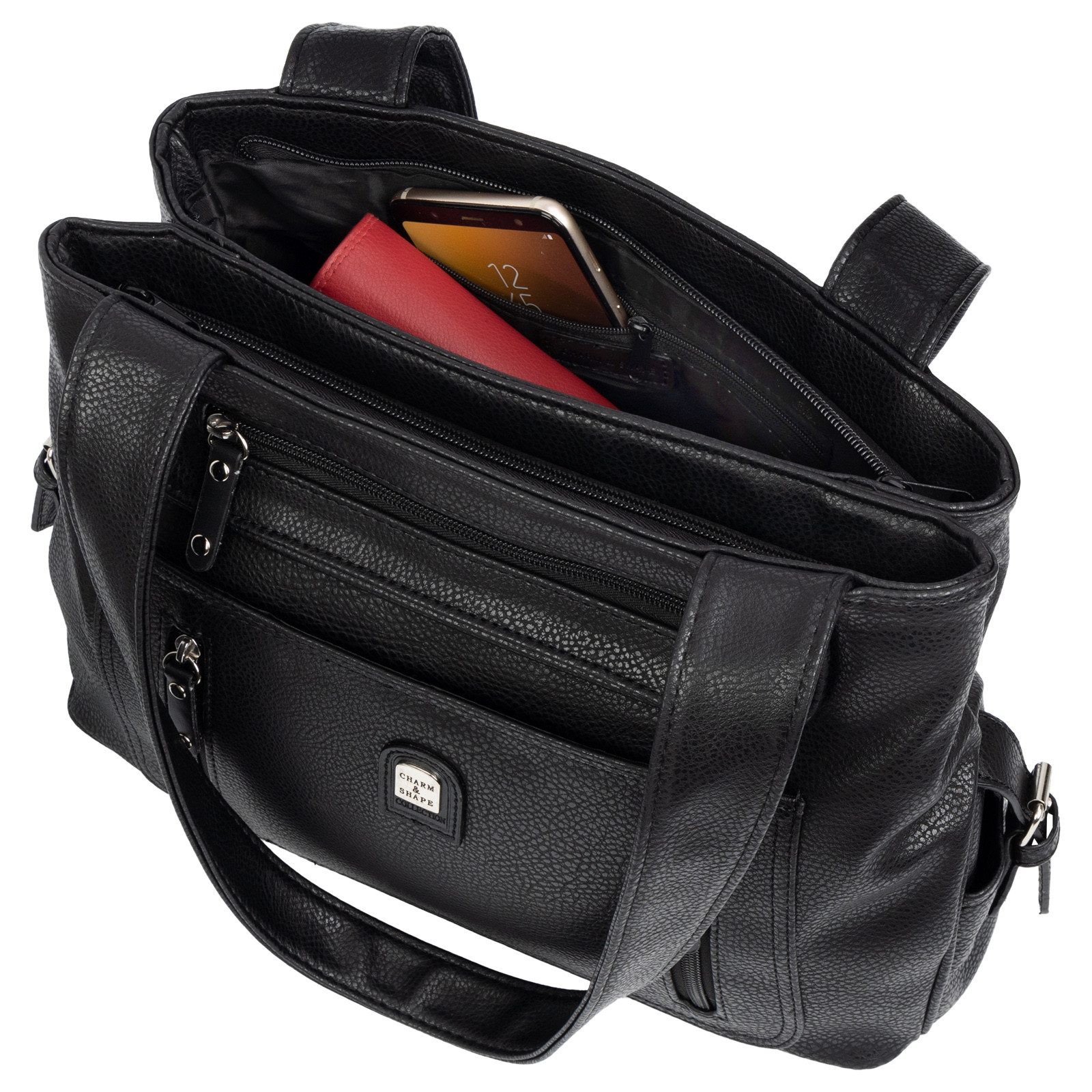 EAAKIE Umhängetasche Damen Tasche Schultertasche Umhängetasche Leder Optik Handtasche, als Schultertasche, Umhängetasche tragbar