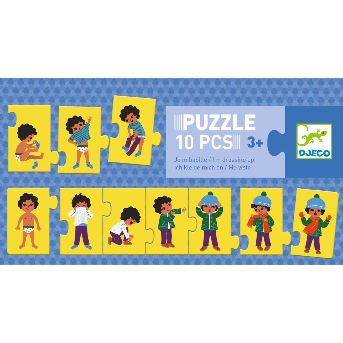 DJECO Lernspiele Anziehen, Puzzle 10 Puzzleteile Puzzle