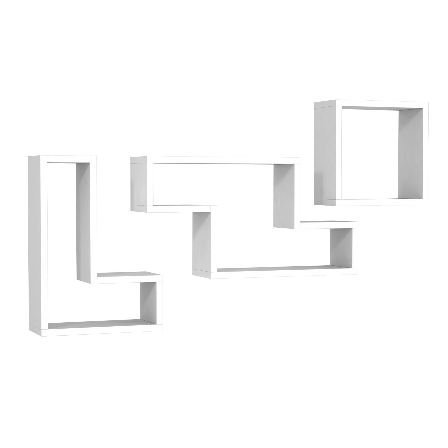 moebel17 Wandregal Wandregal Tetris Weiß, mit 8 Ablageflächen