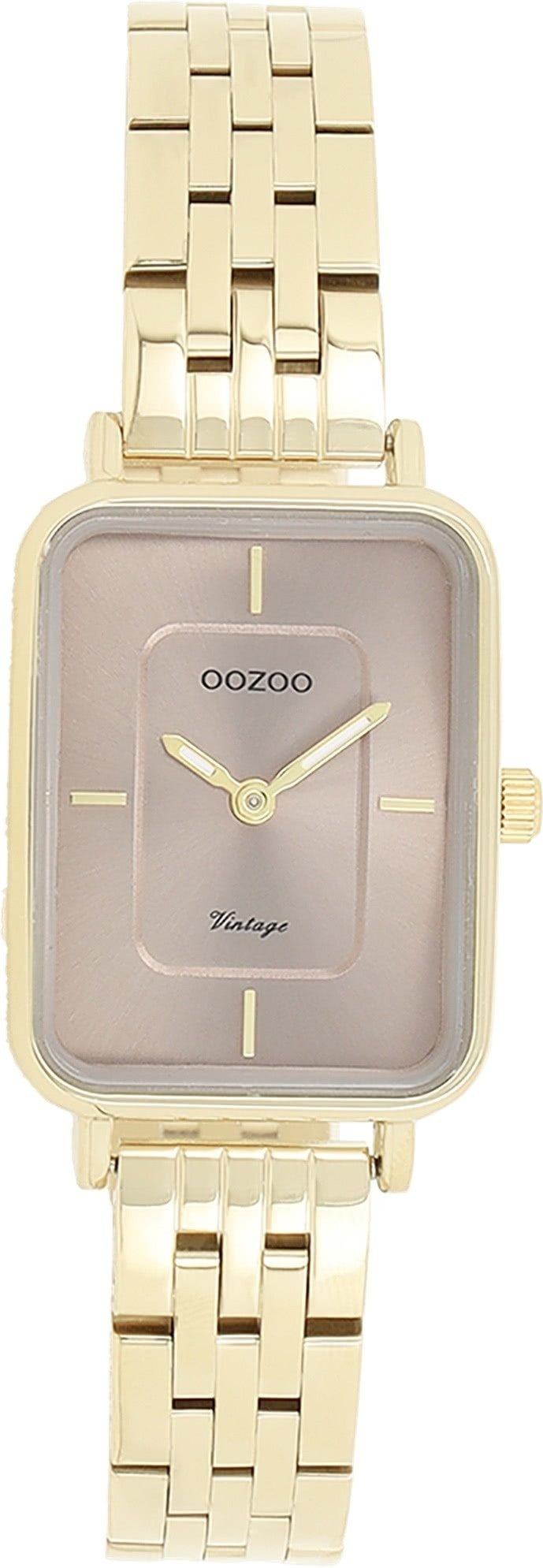 OOZOO Quarzuhr Oozoo Damen Armbanduhr OOZOO Vintage, (Analoguhr), Damenuhr rechteckig, extra groß (24x28mm) Metallarmband, Fashion-Style