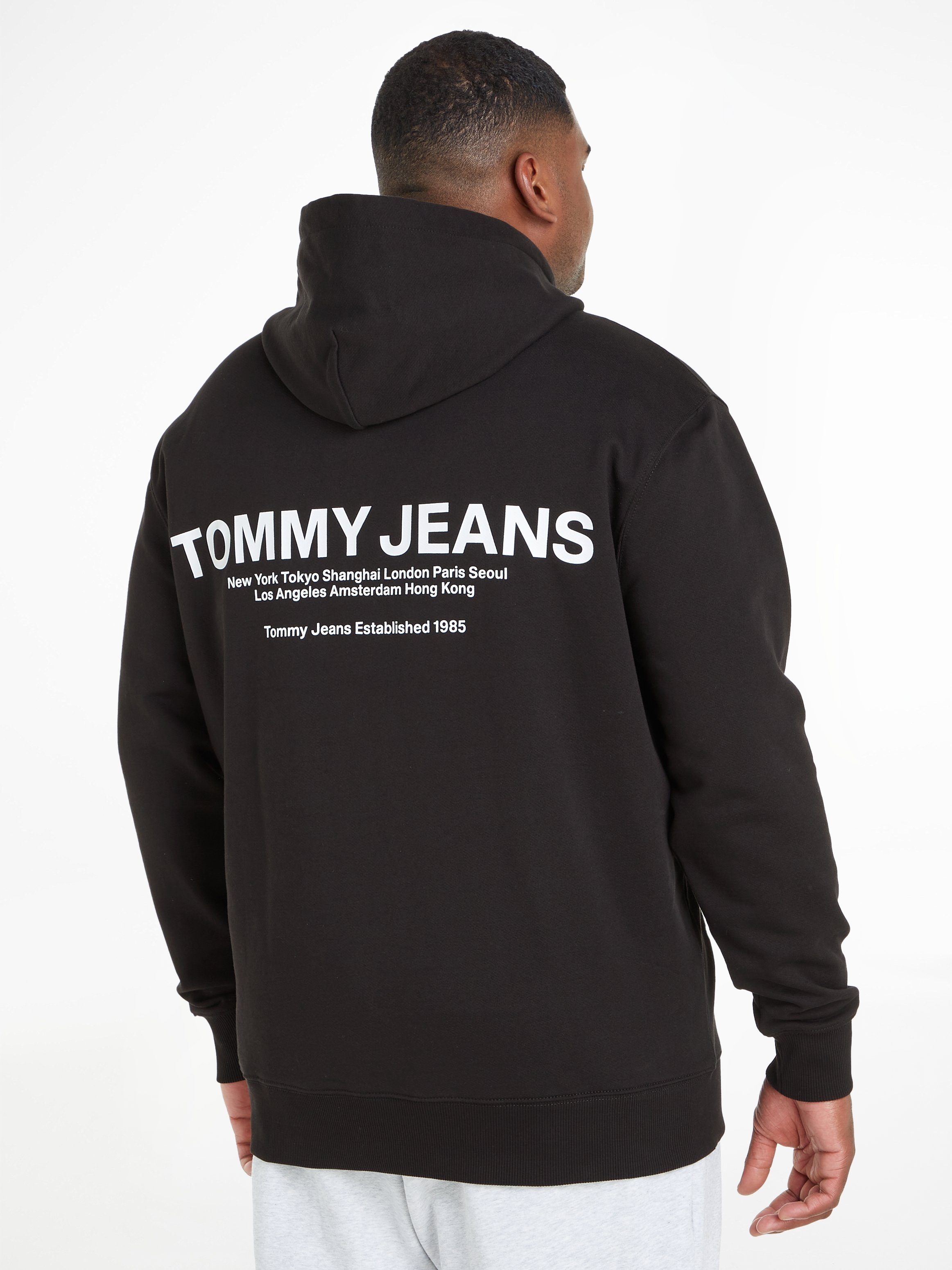 REG TJM ENTRY HOOD PLUS Black Tommy Hoodie Jeans GRAPHIC Plus