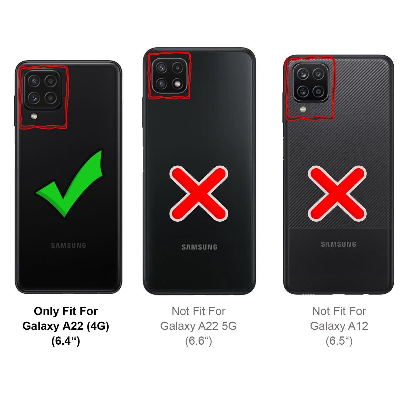 CoolGadget Handyhülle Book Case Handy Tasche für Samsung Galaxy A22 4G, Samsung M22 6,4 Zoll, Hülle Klapphülle Flip Cover für Samsung A22 Schutzhülle stoßfest