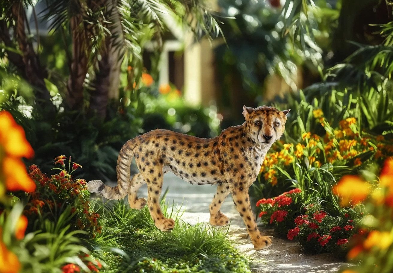 colourliving Tierfigur Lebensechte Gepard Figur stehend günstig online kaufen