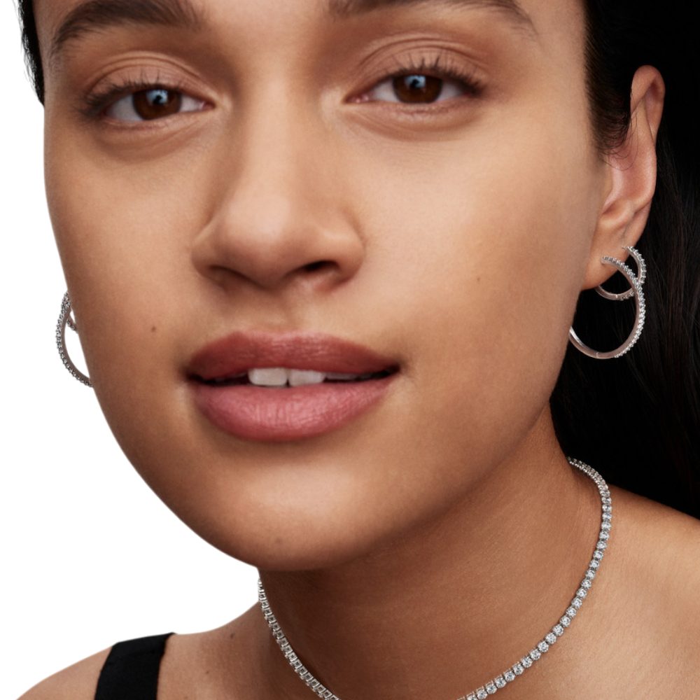 Pandora Paar Creolen 294649C01, Zirkonia, Silber, Creolen