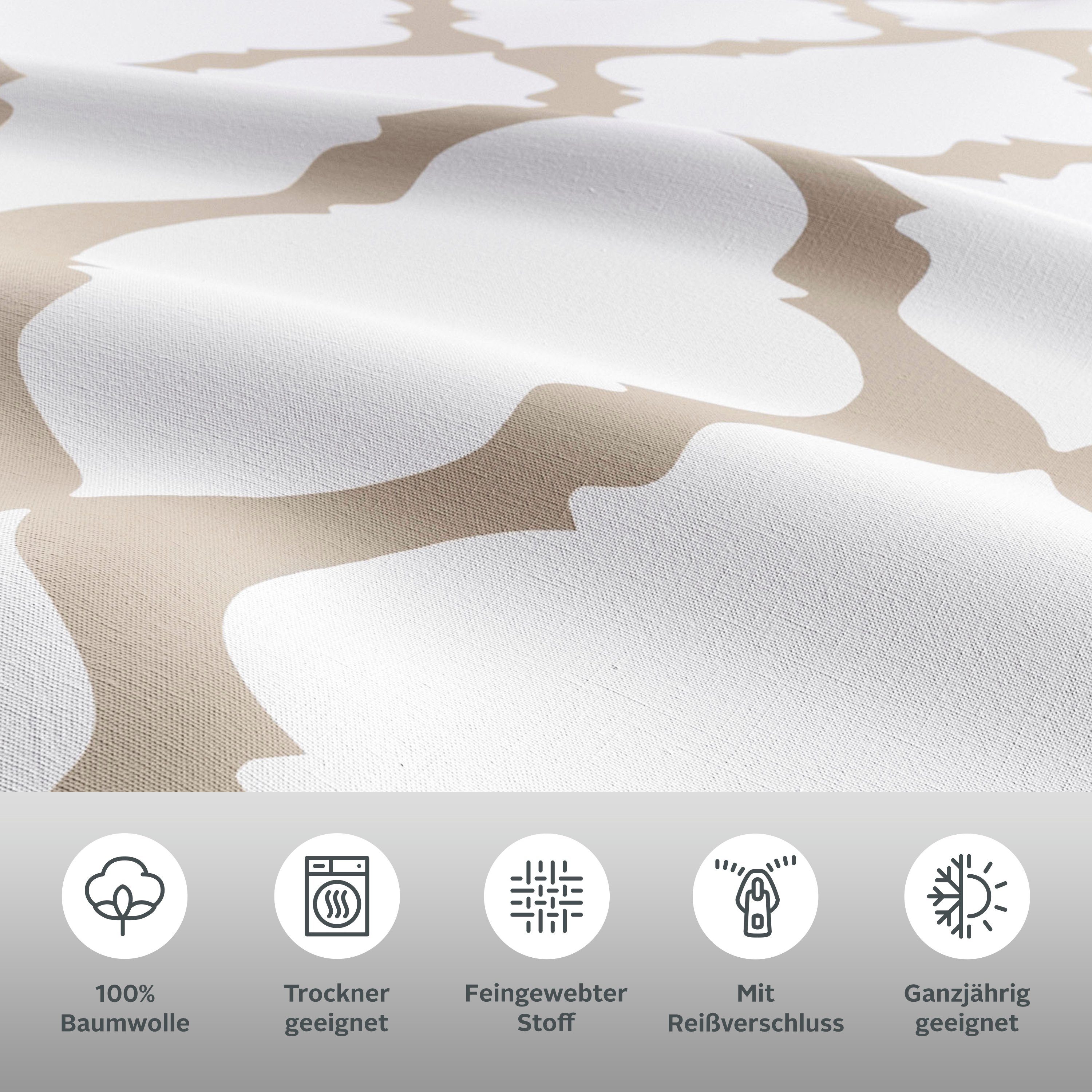 OTTO home Wendebettwäsche Alba in Gr. 135x200 oder 155x220 cm, Renforcé, 2 teilig, Bettwäsche mit Wendeoptik, in verschiedenen Qualitäten, Baumwolle